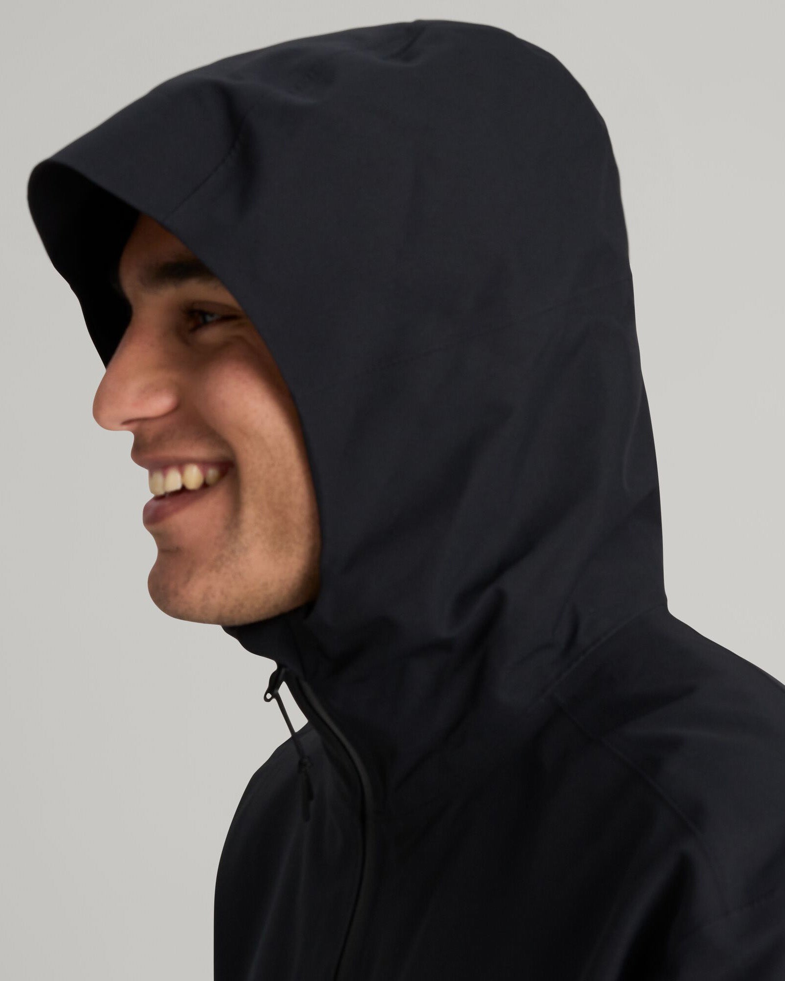 Amphi Men's Waterproof Rain Jacket - Lightweight Windbreaker with Hood for Outdoor Hiking & Commuting (Black)