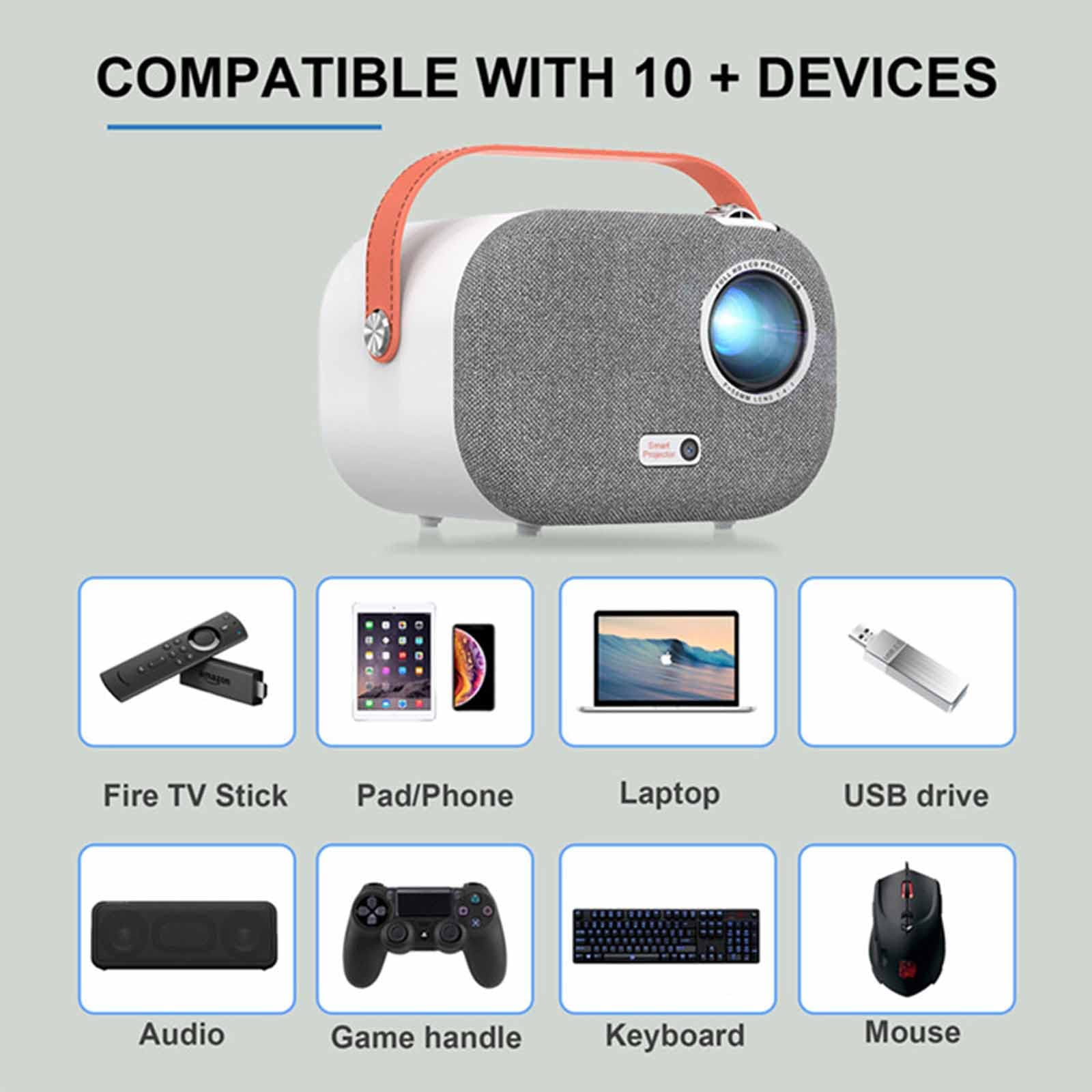 NVYAZJ Ultra Mini 4K HD Smart LED Pocket Projector - DLP 2GB+32GB, WiFi 2.4G/5G, 3D Function, 1920x1080 Resolution - Perfect for Home Theater, Office Presentations & Outdoor Movie Nights