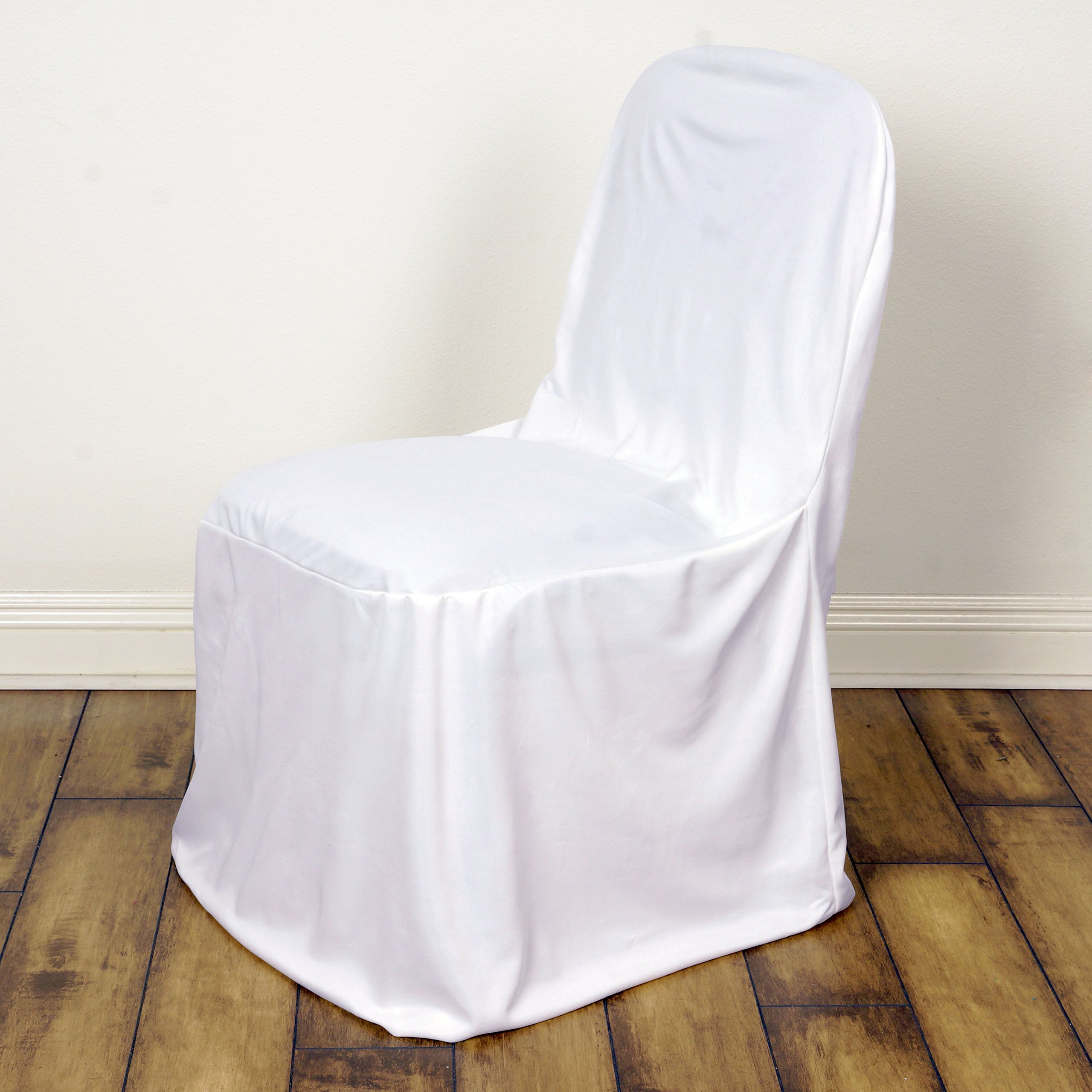Premium Stretch Scuba Fitted Banquet Chair Covers - 10 Pack White - Elegant Wedding & Party Decor, Dining Reception Supplies - Perfect for Banquets, Ceremonies, and Special Events