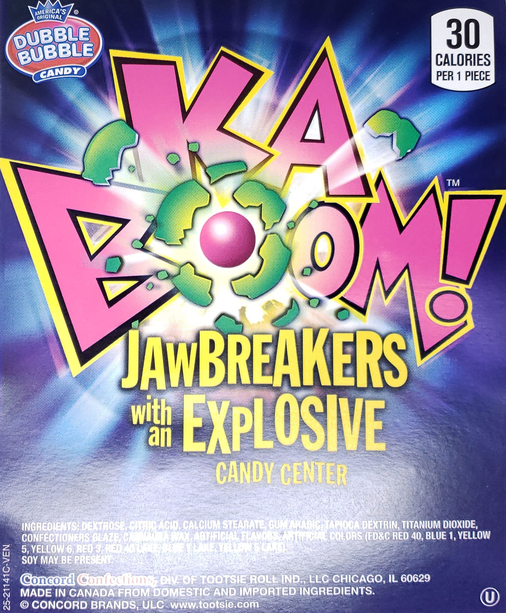 Kaboom Jawbreakers - 1lb Bulk Candy with Explosive Flavor Center | Fun Party Favors, Halloween Treats & Pinata Fillers for Kids & Adults