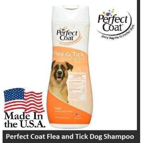 Perfect Coat Flea and Tick Dog Shampoo - 16oz Natural Formula for Dogs & Puppies | Kills Fleas, Ticks & Lice | Gentle on Skin | Ideal for Bathing, Grooming & Pest Control