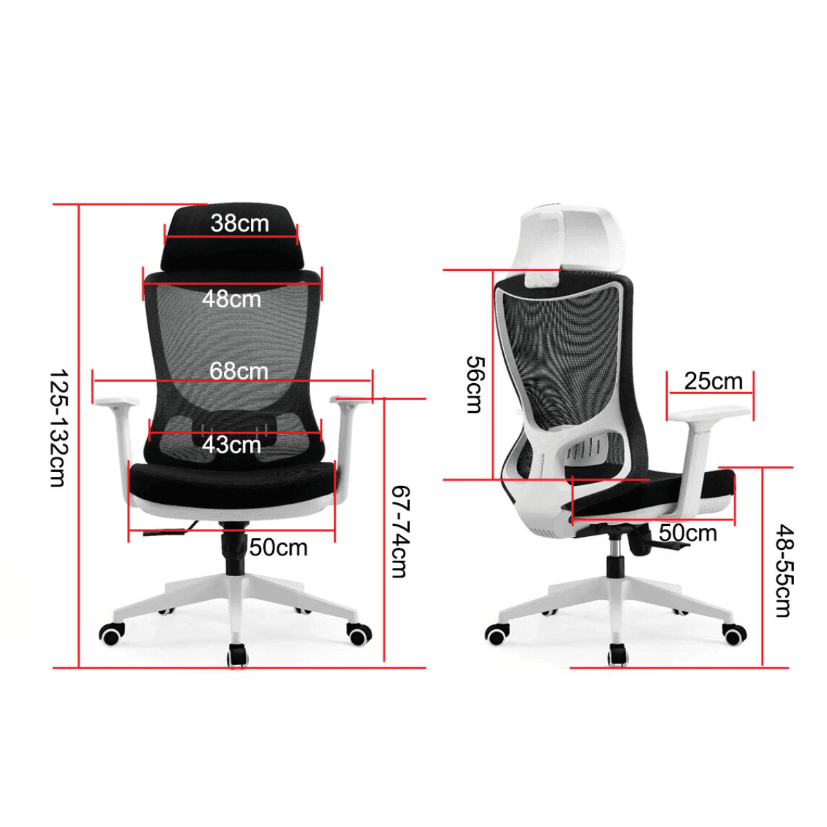 Ergonomic Mesh Office Chair with Lumbar Support - Adjustable Height Swivel Task Chair for Home & Office Workspaces - Perfect for Long Hours of Sitting, Gaming, and Remote Work