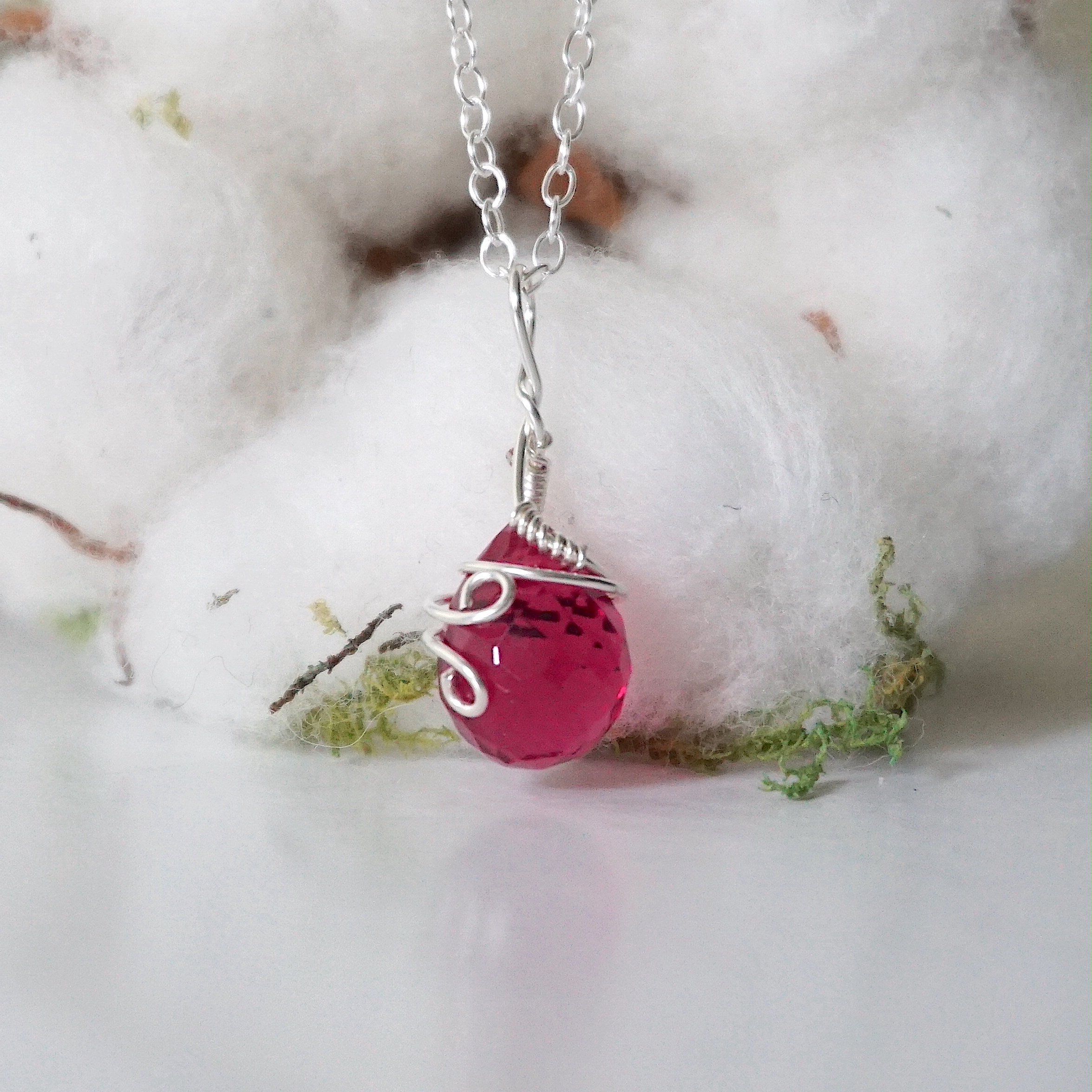 Pink Tourmaline Sterling Silver Charm Necklace - Elegant Jewelry for Women, Perfect for Gifts, Parties & Special Occasions
