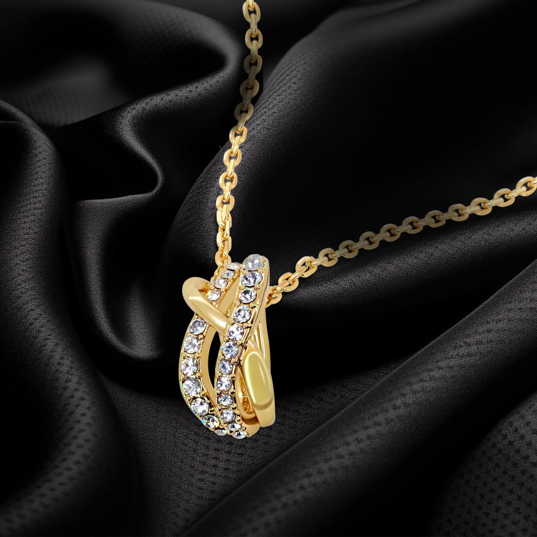 TRYNDI 18K Gold Plated Eternal Knot Necklace for Women - Elegant Jewelry Gift for Mother’s Day, Valentine’s Day, Birthday & Anniversary - Perfect Romantic Present for Girlfriend, Wife & Soulmate - Ideal for Date Nights, Weddings & Special Occasions