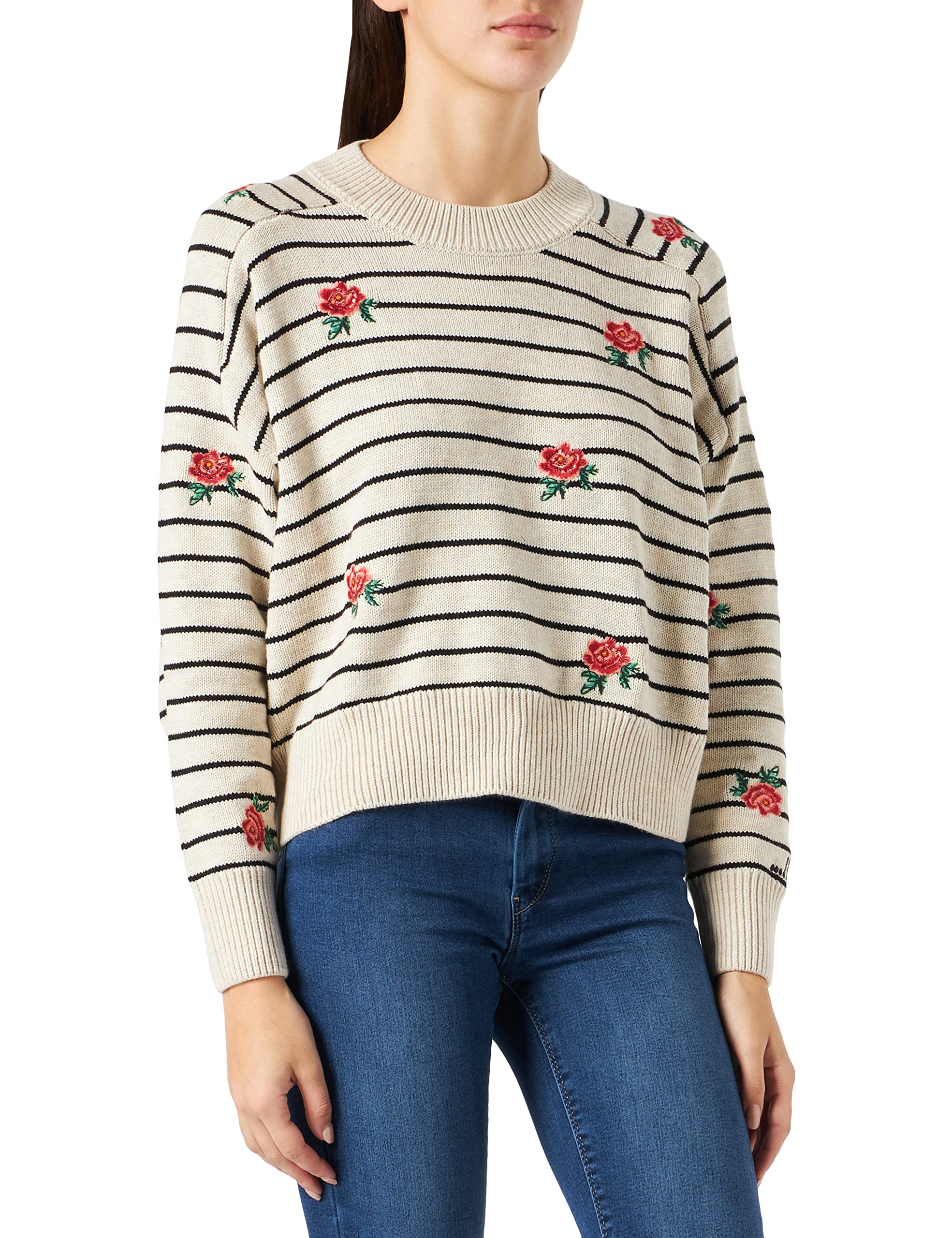 Desigual Women's Pullover Sweater - Soft Knit Long Sleeve Casual Tops for Fall & Winter | Cozy Office Wear, Weekend Outfits, and Layering Essentials