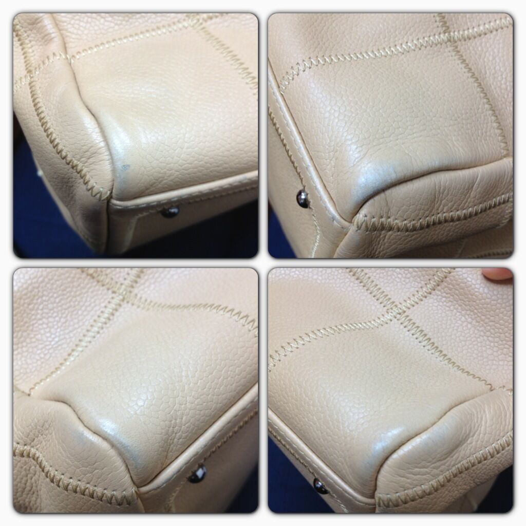 Authentic 2004 Chanel Lax Square Stitch Cafe O'Lait Soft Caviar Leather Handbag - Luxury Vintage Purse for Women, Perfect for Date Night & Special Occasions