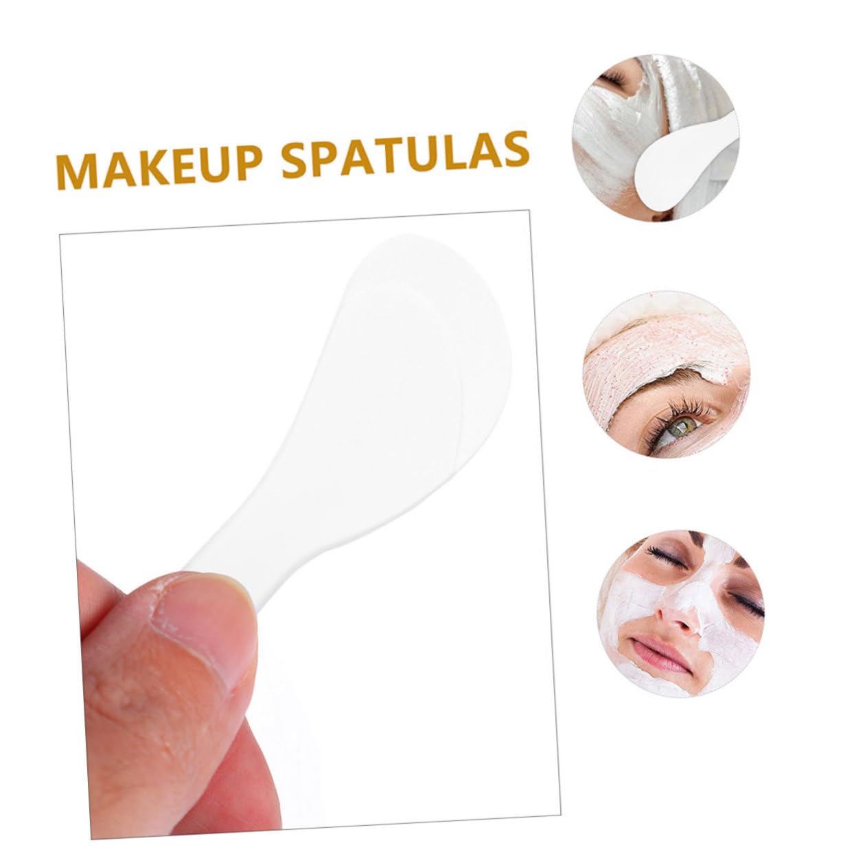 50pcs Mini Makeup Spatula Set - White Plastic Facial Mask Applicator for Skincare, Beauty & Cosmetic Application | Perfect for Creams, Serums & Sheet Masks at Home or Salon