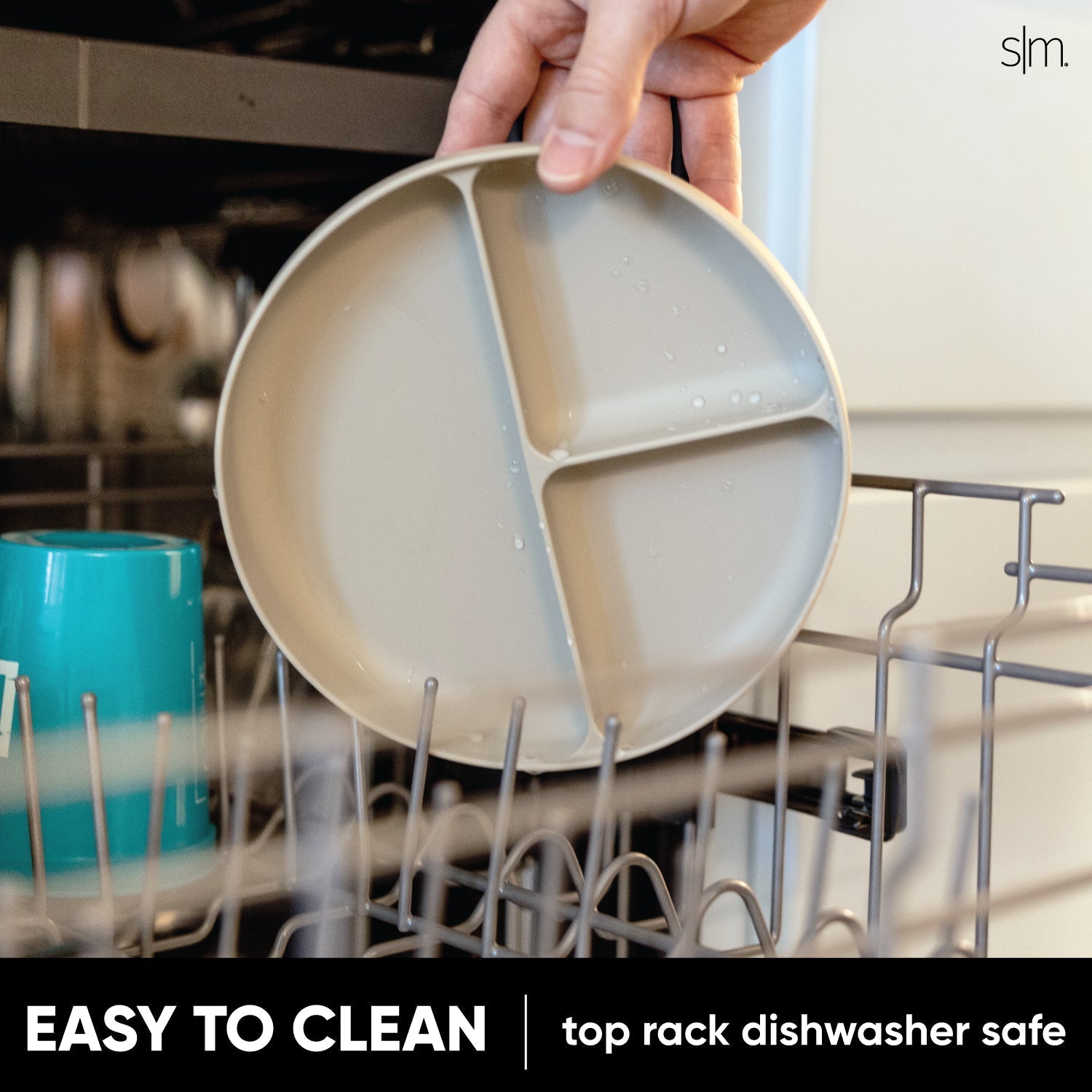 Parker Silicone Divided Plate - BPA-Free, Non-Slip, Microwave & Dishwasher Safe - Perfect for Kids, Mealtime, and Portion Control at Home or School