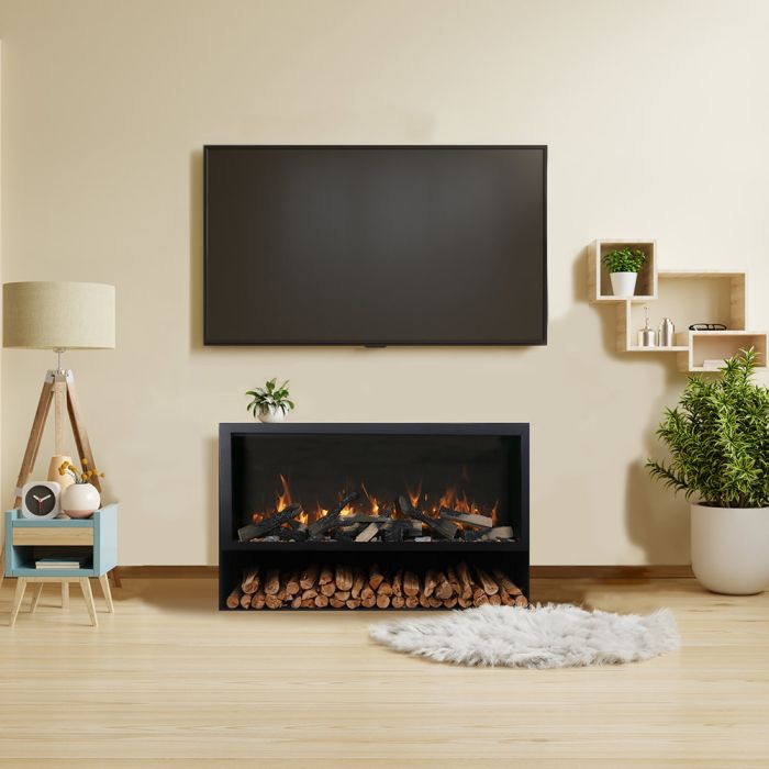 Amantii Symmetry Xtra Tall Custom Electric Fireplace - Modern Wall Mounted Fireplace Heater for Living Room, Bedroom & Office