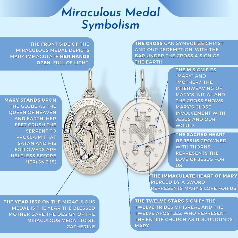 Authentic Sterling Silver Miraculous Medal Necklace Pendant | Handcrafted in USA | Perfect for Religious Gifts, Baptisms & Daily Devotion