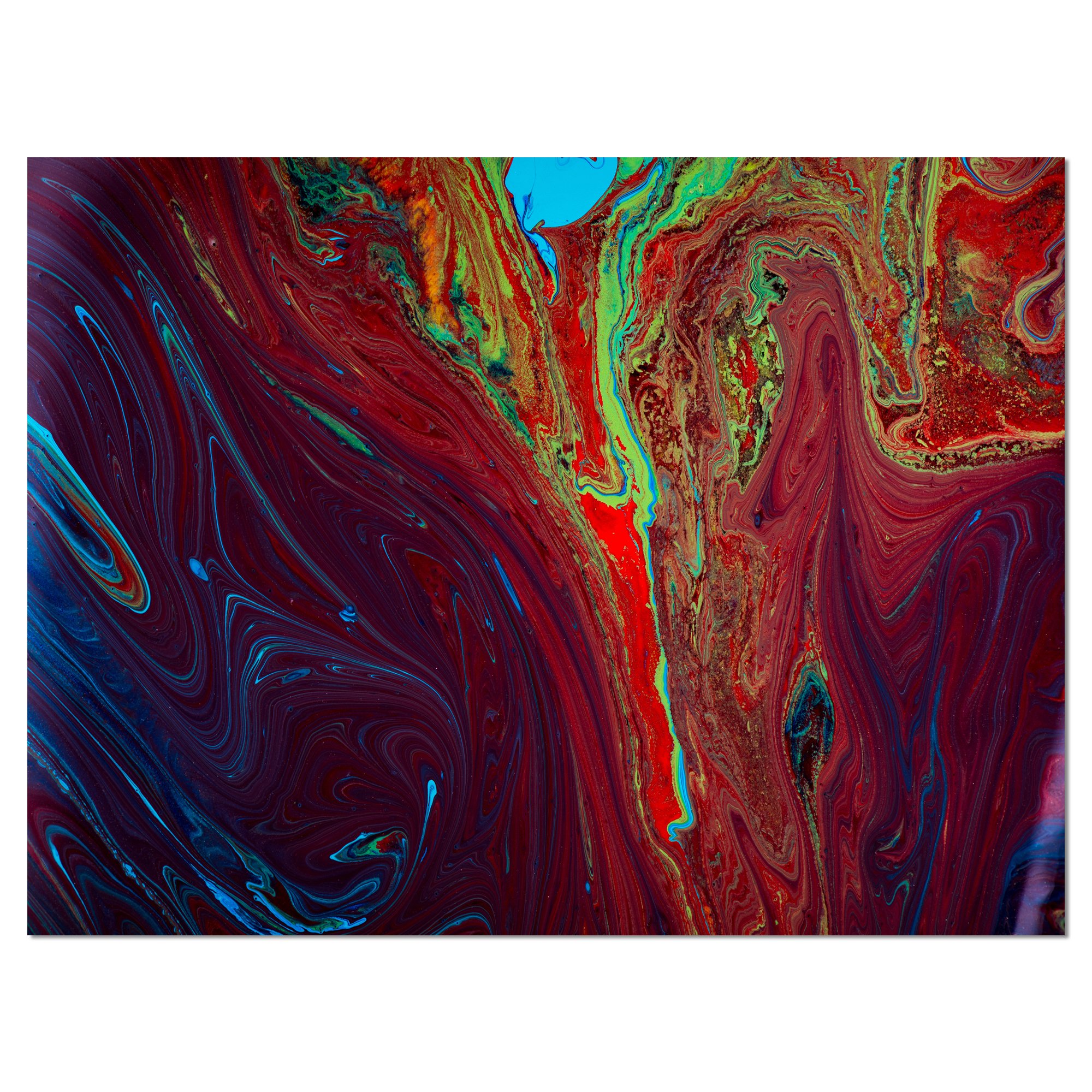 Dark Red Abstract Acrylic Painting on Canvas - Modern Wall Art for Living Room, Bedroom & Office Decor