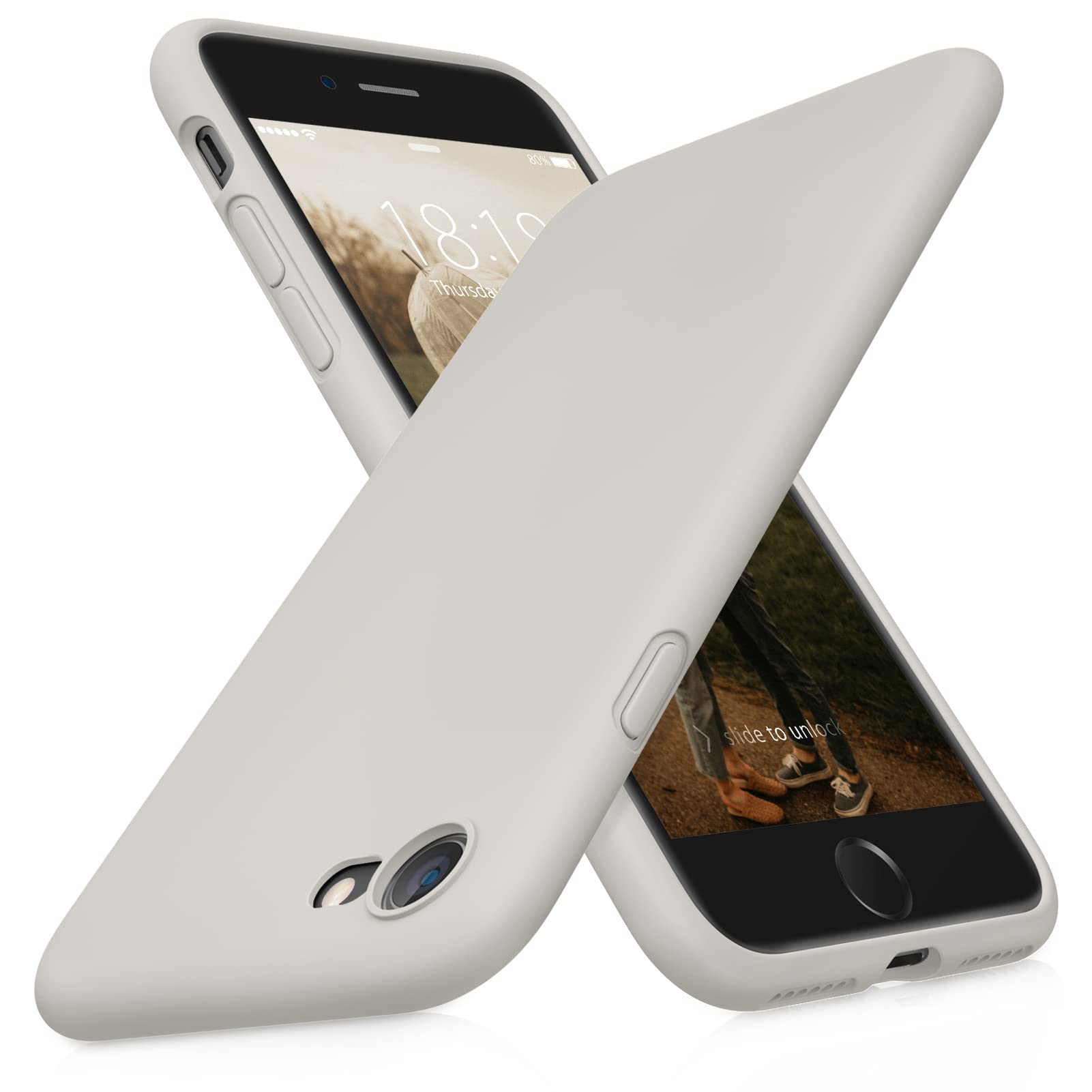 VIKESI Liquid Silicone Phone Case for iPhone SE 2022/2020, iPhone 8 & iPhone 7 (4.7 Inch) - Ultra Soft Protective Cover with Premium Grip for Women, Men & Teens - Rock Grey | Perfect for Daily Use, Work & Outdoor Activities