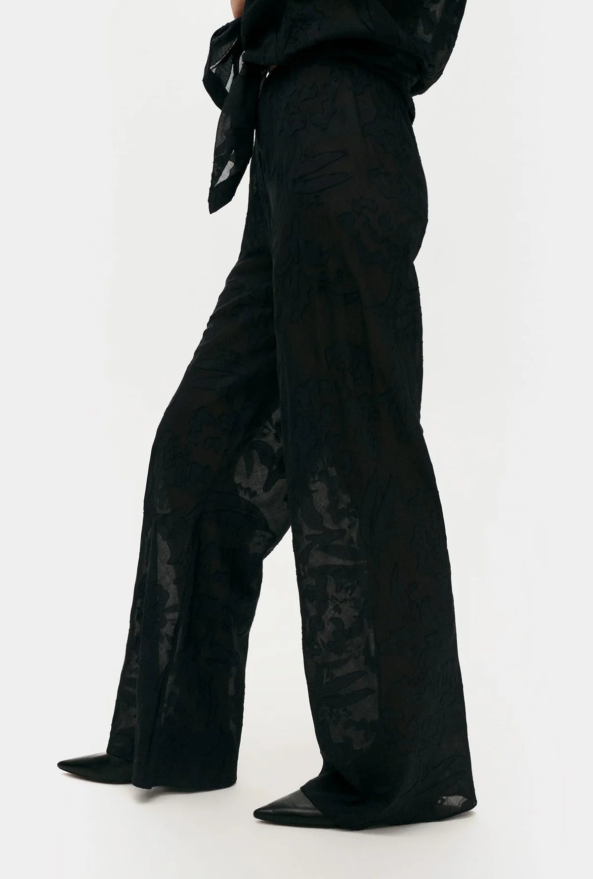 Clip Silk Bias Cut Pants Tulipa Black - Elegant & Comfortable Women's Silk Trousers for Work, Party & Special Occasions