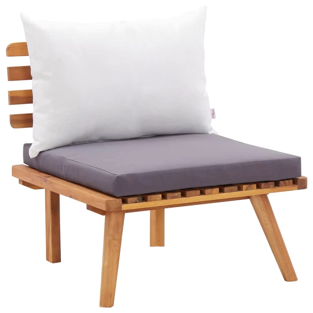 vidaXL 6-Piece Patio Sofa Set, Outdoor Sectional Couch with Cushions & Table, Acacia Wood Backyard Furniture for Garden, Deck, Poolside Relaxation