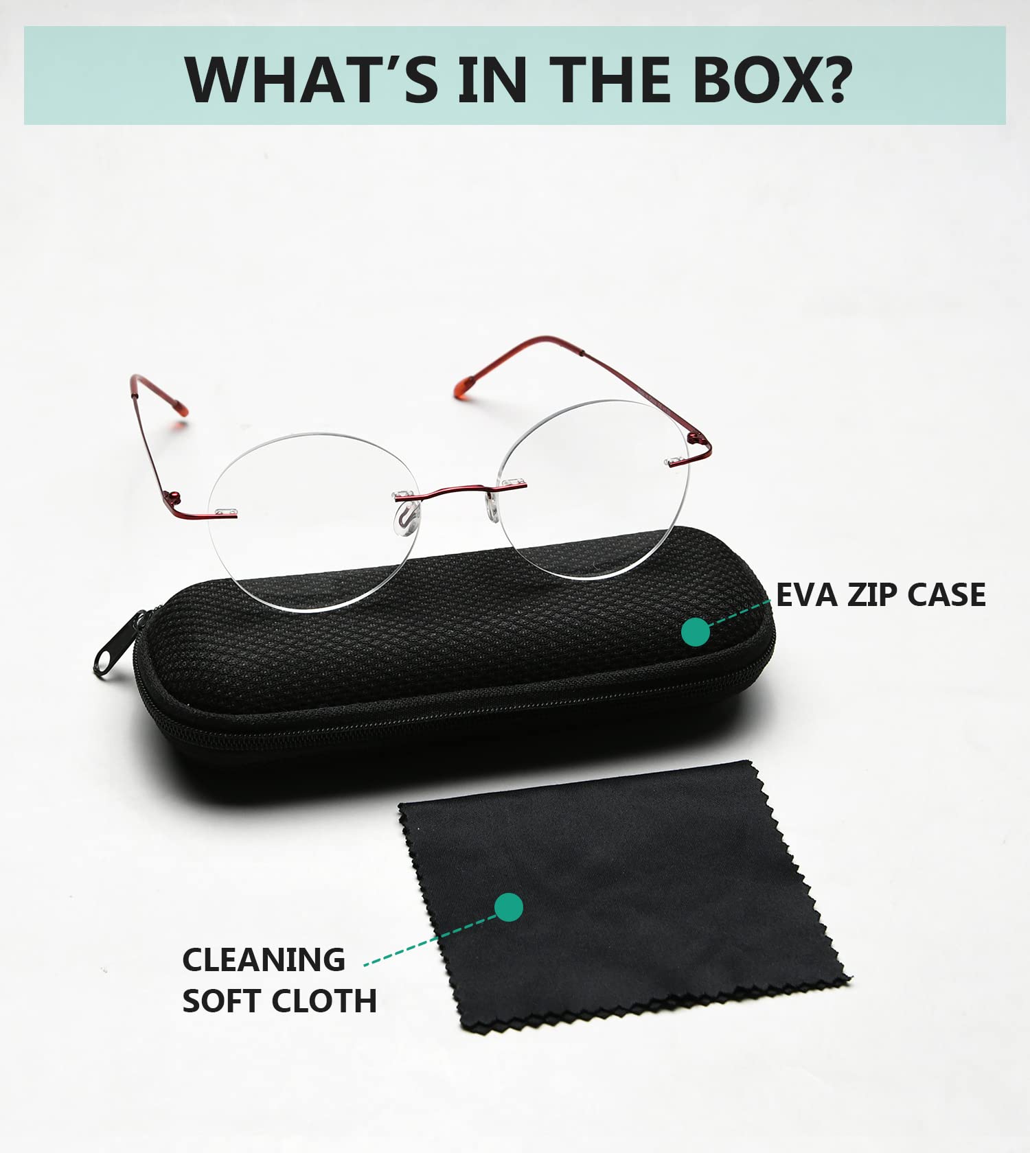 Eyekepper Frameless Reading Glasses for Women & Men - Lightweight Round Rimless Readers with Spring Hinges (Perfect for Reading, Working, and Computer Use)