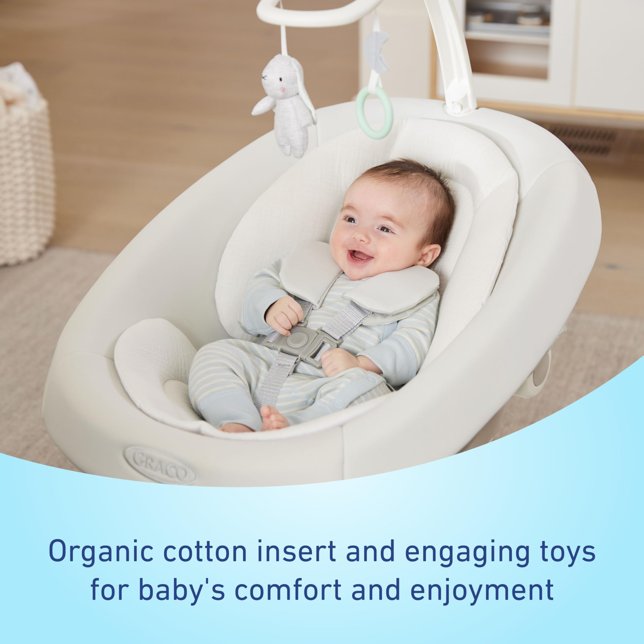 Graco SmartSense Baby Swing with Cry Detection Technology - Automatic Soothing Motion for Newborns & Infants - Perfect for Nursery, Daycare & Travel Use