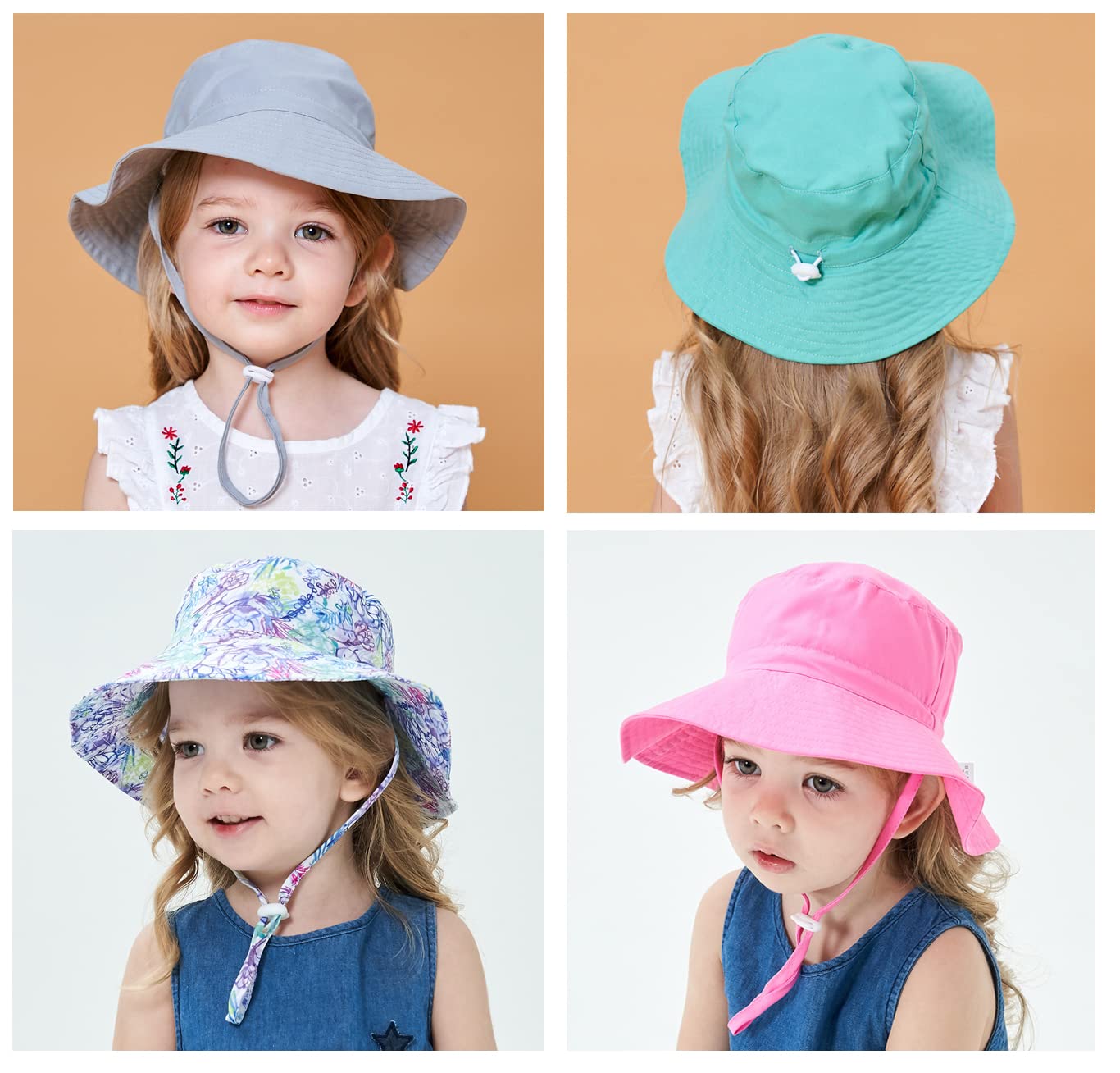 UPF 50+ Baby Sun Hat for Boys & Girls - Adjustable Toddler Summer Bucket Hat with Sun Protection - Cotton Kids Beach Hat for Outdoor Play, Pool & Park Adventures