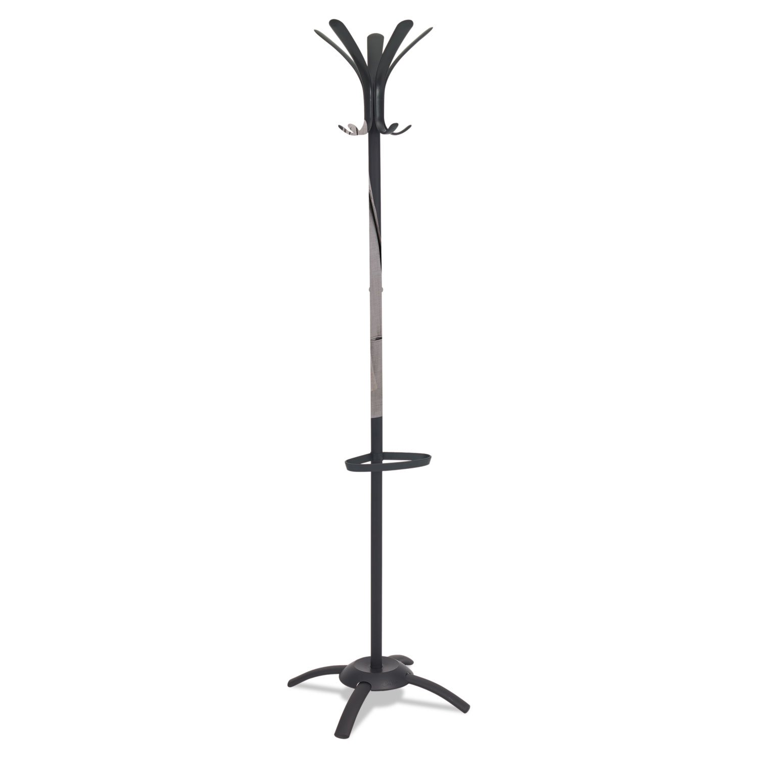 PMCLEON Cleo Coat Stand - Free Standing Coat Rack with 10 Hooks, Durable Steel & Plastic Construction in Black | Perfect for Entryway, Bedroom, or Office Organization