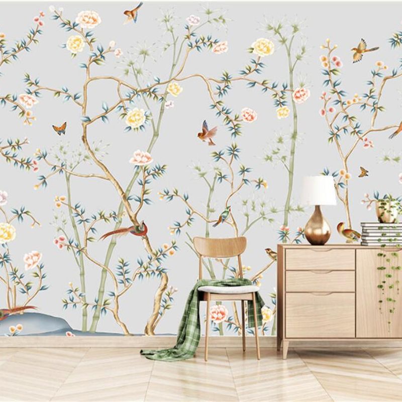 Birds on Tree Wallpaper Mural - Nature-Inspired Peel & Stick Wall Decor for Living Room, Bedroom, Nursery | Easy to Install & Removable
