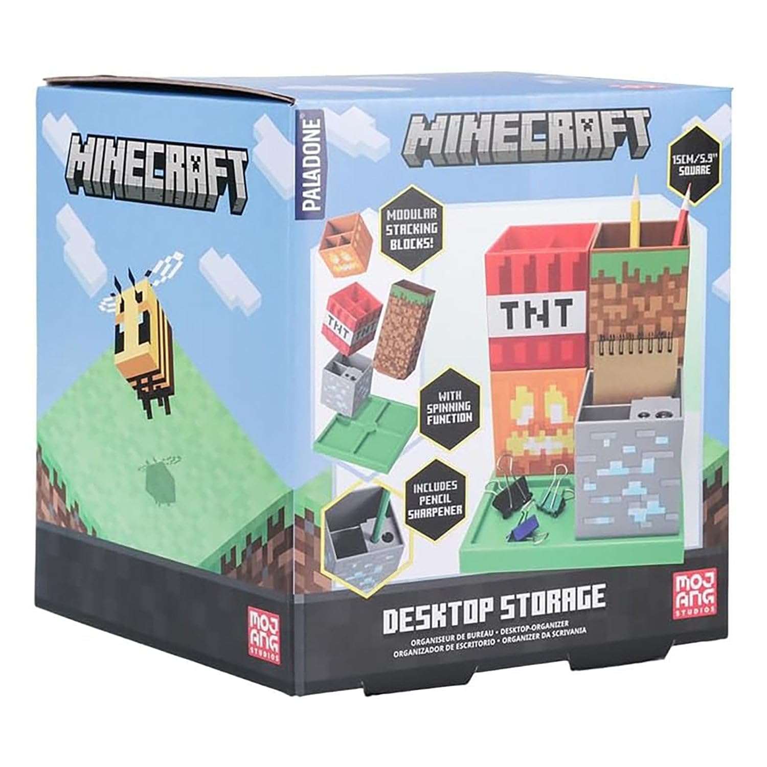 Minecraft Desktop Organizer Set – 4 Modular Blocks for Pencils, Pens & Markers | Customizable Stationery Holder | Gamer Decor & Desk Organization Accessory | Perfect for School, Office & Gaming Setup