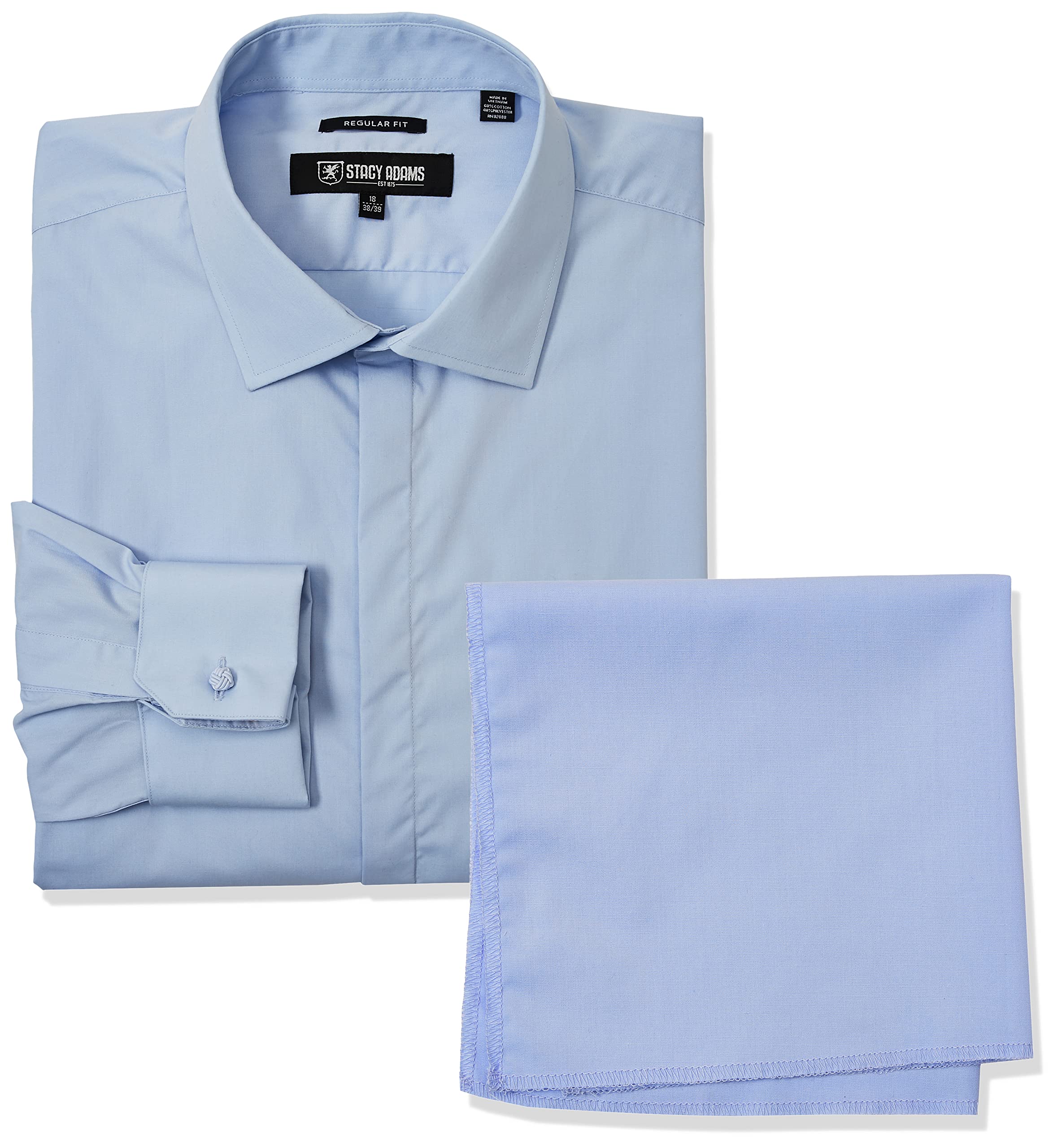 STACY ADAMS Men's Big & Tall 39000 Solid Dress Shirt - Premium Formal Business Attire for Office, Weddings & Special Occasions