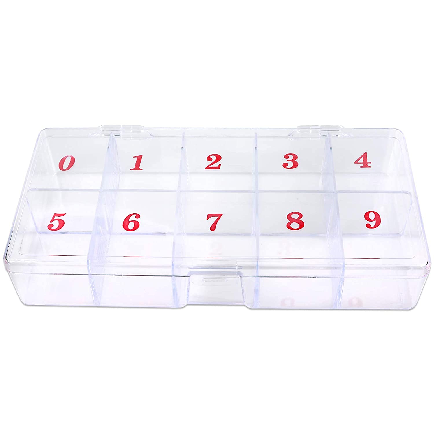Sminakh 5-Piece Clear Nail Tips Organizer Box - Transposable Storage Case for False Nails & Acrylic Tips - Perfect for Salon, Travel & Home Nail Art Organization