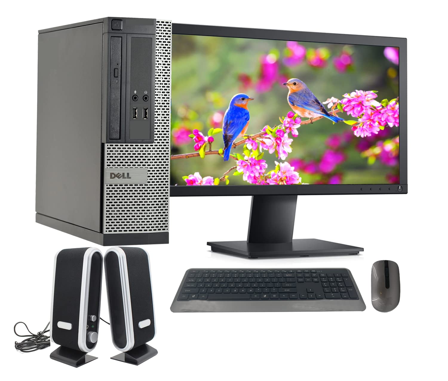 Renewed Dell OptiPlex SFF Desktop PC - Intel Core i3, 8GB RAM, 500GB HDD, WiFi & Bluetooth, Wireless Keyboard/Mouse, Dual Speakers, 19
