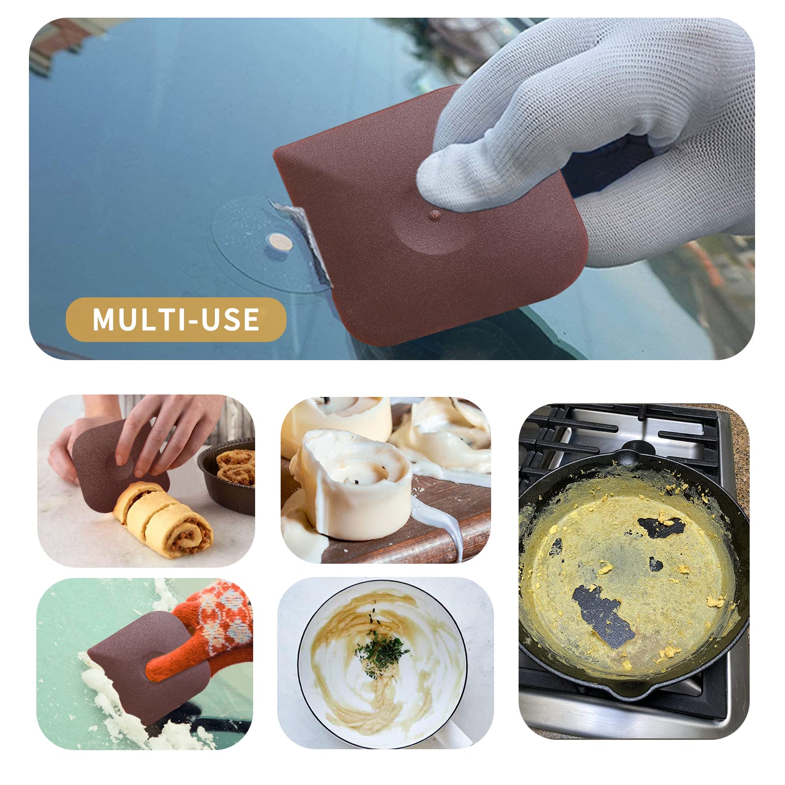 Chain Mail Scrubber + 3-Pack Cast Iron Scraper & Seasoning Rag Kit - Heavy Duty Cast Iron Cleaner for Grill, Skillet & Dutch Oven Maintenance - Perfect for Outdoor Cooking & Camping