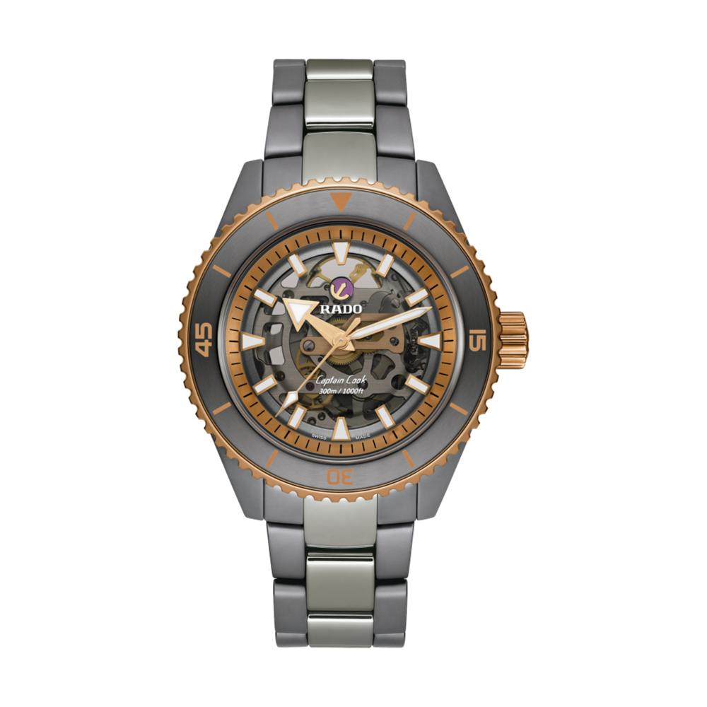 Captain Cook High-Tech Ceramic Skeleton Two-Tone Watch - Luxury Minimalist Design for Men, Perfect for Business & Formal Occasions