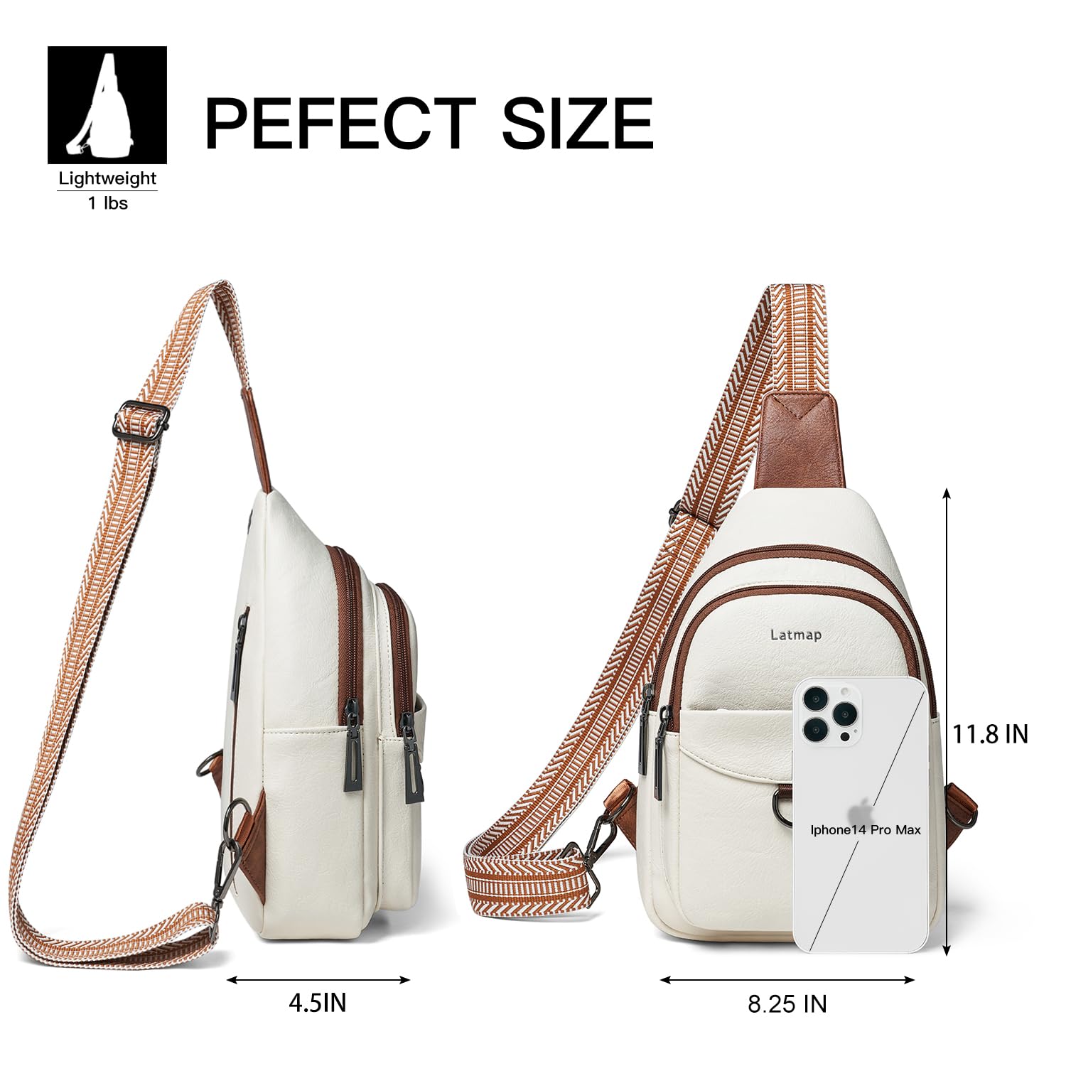 7L Anti-Theft Sling Bag for Women & Men - Crossbody Chest Belt Bag, Small Travel Backpack, Faux Leather Daypack Purse - Perfect for Hiking, Commuting & Daily Use