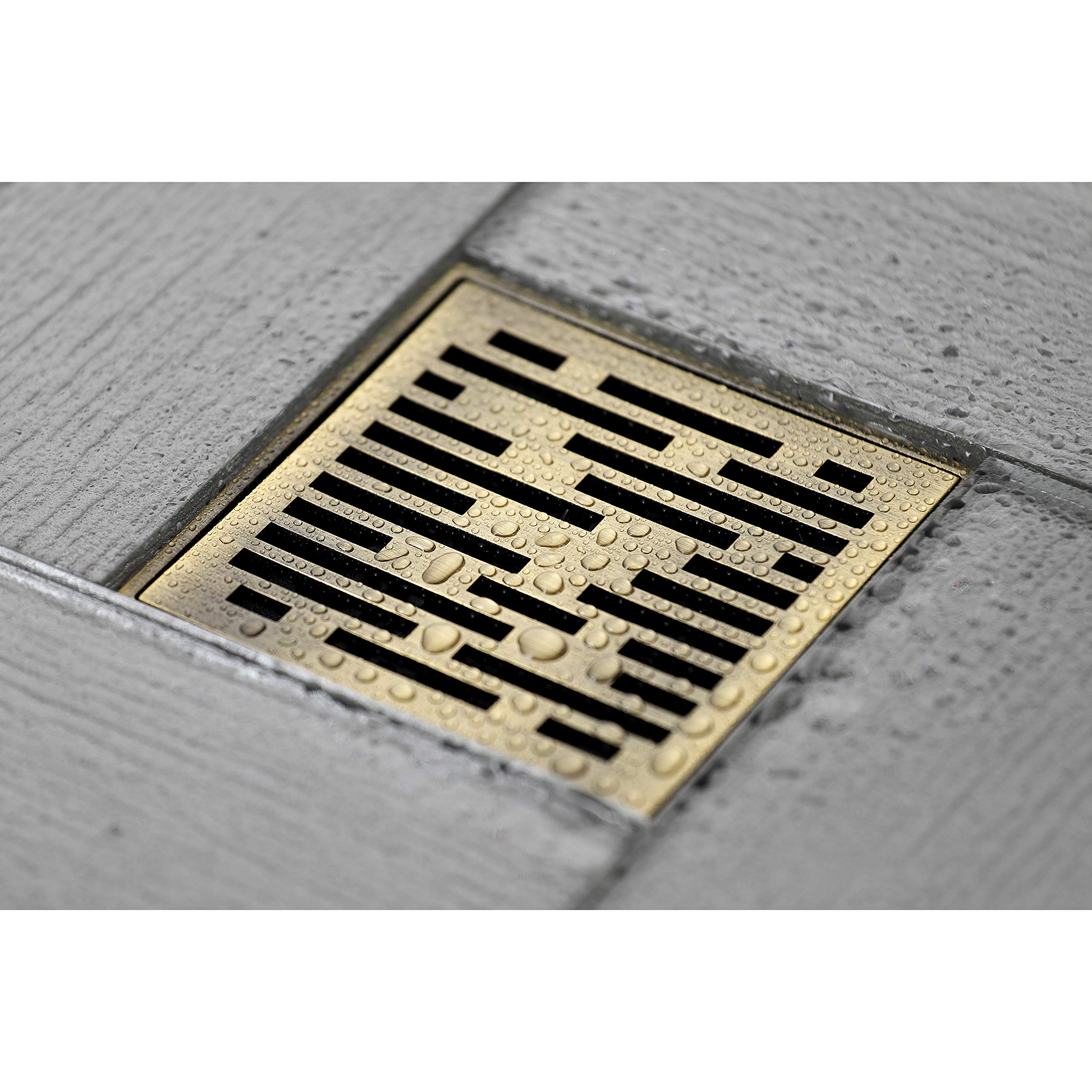 Kingston Brass BSF6310AB Watercourse Shower Drain in Antique Brass Finish - Premium Bathroom Drainage Solution for Showers and Wet Rooms