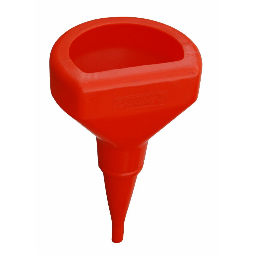 Scribner Plastics 6114R 8-Inch Red Plastic Funnel - Durable Kitchen, Automotive & Industrial Use for Liquids, Oils & Chemicals