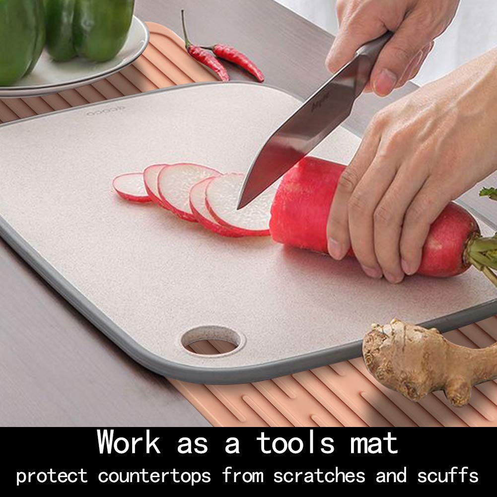 Premium Silicone Dish Drying Mat - Extra Large Non-Slip Kitchen Countertop Mat for Pots, Pans, Glassware & Utensils (Pink) | Durable & Absorbent for Dish Rack Alternative | Perfect for Kitchen Counter, Sink Side & Dish Drying Station
