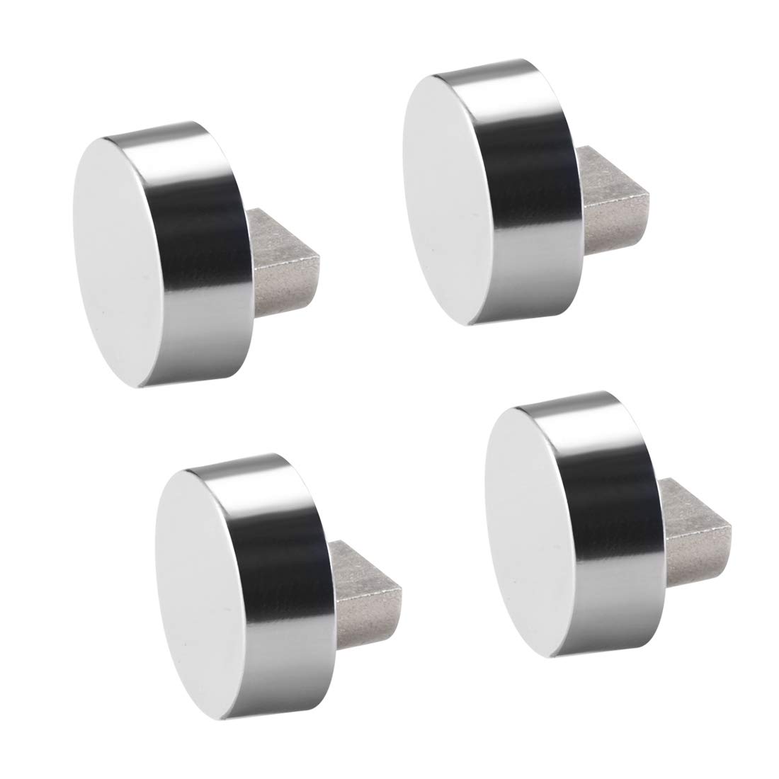 uxcell Zinc Alloy Mirror Clips - 4 Pack Round Glass Clamps Holder for 6-7mm Thick Mirrors | Perfect for Bathroom, Vanity & Wall Mirror Installation