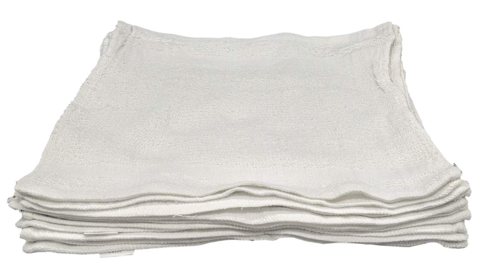 600 Pack - 12x12 Inch White Cotton Cleaning Rags - Reusable Lightweight Thin Cloth for Wood Staining, Painting, Crafts, Garage & Auto Detailing - Multipurpose Shop Towels (3/4 Lb per Dozen) - Perfect for DIY Projects, Home Cleaning & Workshop Use