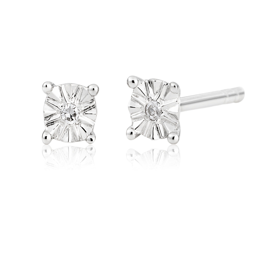 9ct White Gold Diamond Stud Earrings for Women - Elegant & Timeless Jewelry Gift for Wedding, Anniversary & Special Occasions