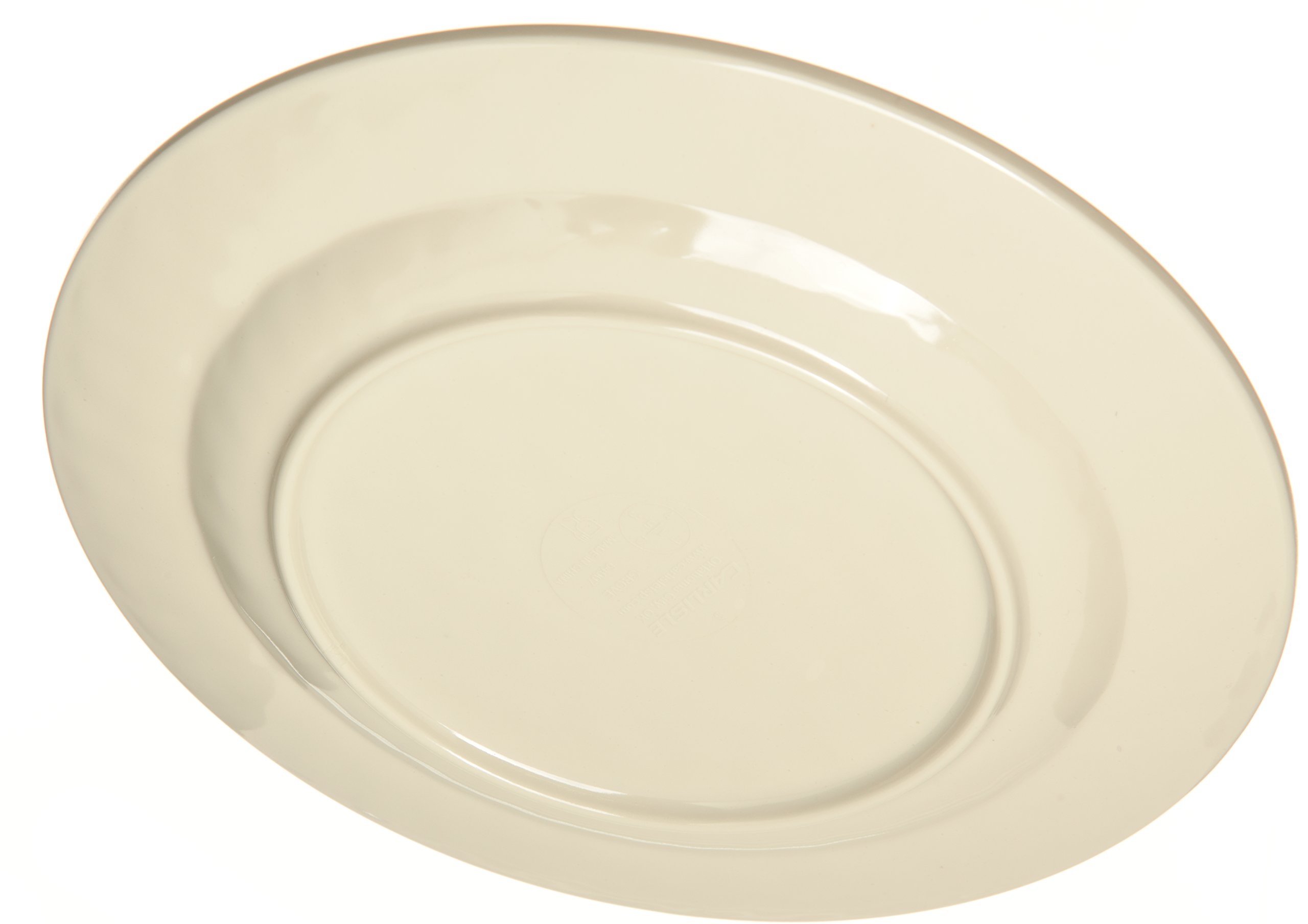 Carlisle 7-Inch Melamine Appetizer Plates with Rim - Pack of 12, Buff Color - Durable Reusable Plastic Plates for Home, Restaurant & Catering - Perfect for Parties, BBQs & Events