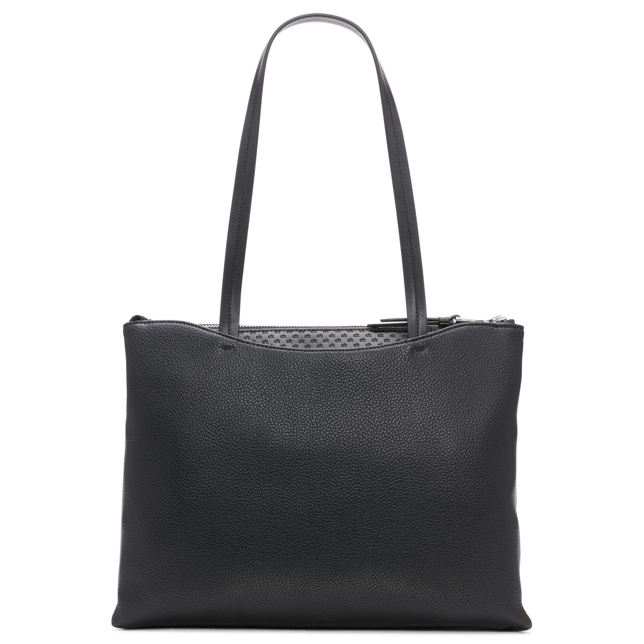 Calvin Klein Chrome Organizational 2-in-1 Tote Bag - Stylish Work & Travel Tote with Multiple Pockets | Perfect for Office, Commute & Weekend Getaways