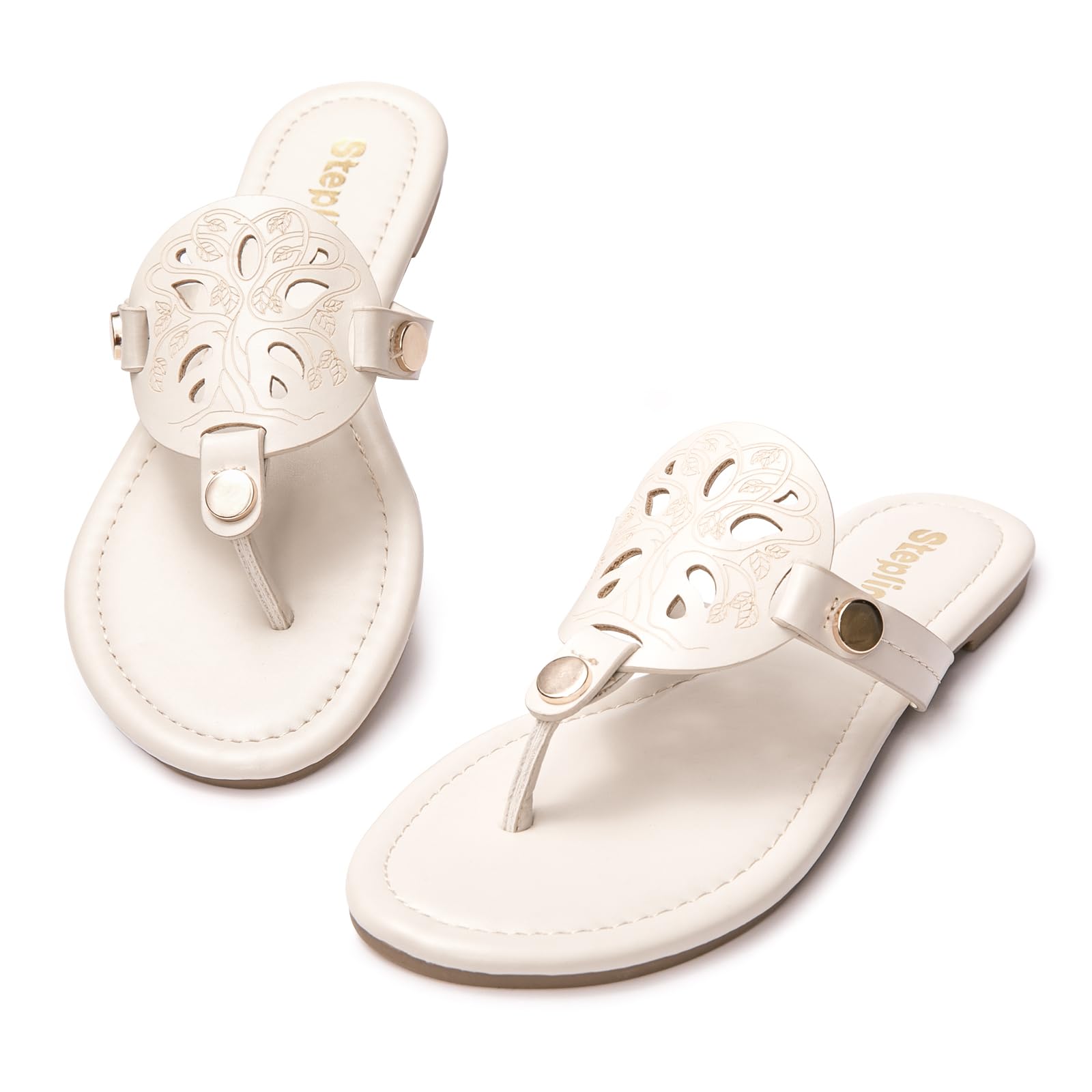 Women's Comfortable Flat Sandals - Slip On Slides & Flip Flops for Summer - Casual & Dressy Thong Sandals for Beach, Pool, Vacation & Everyday Wear