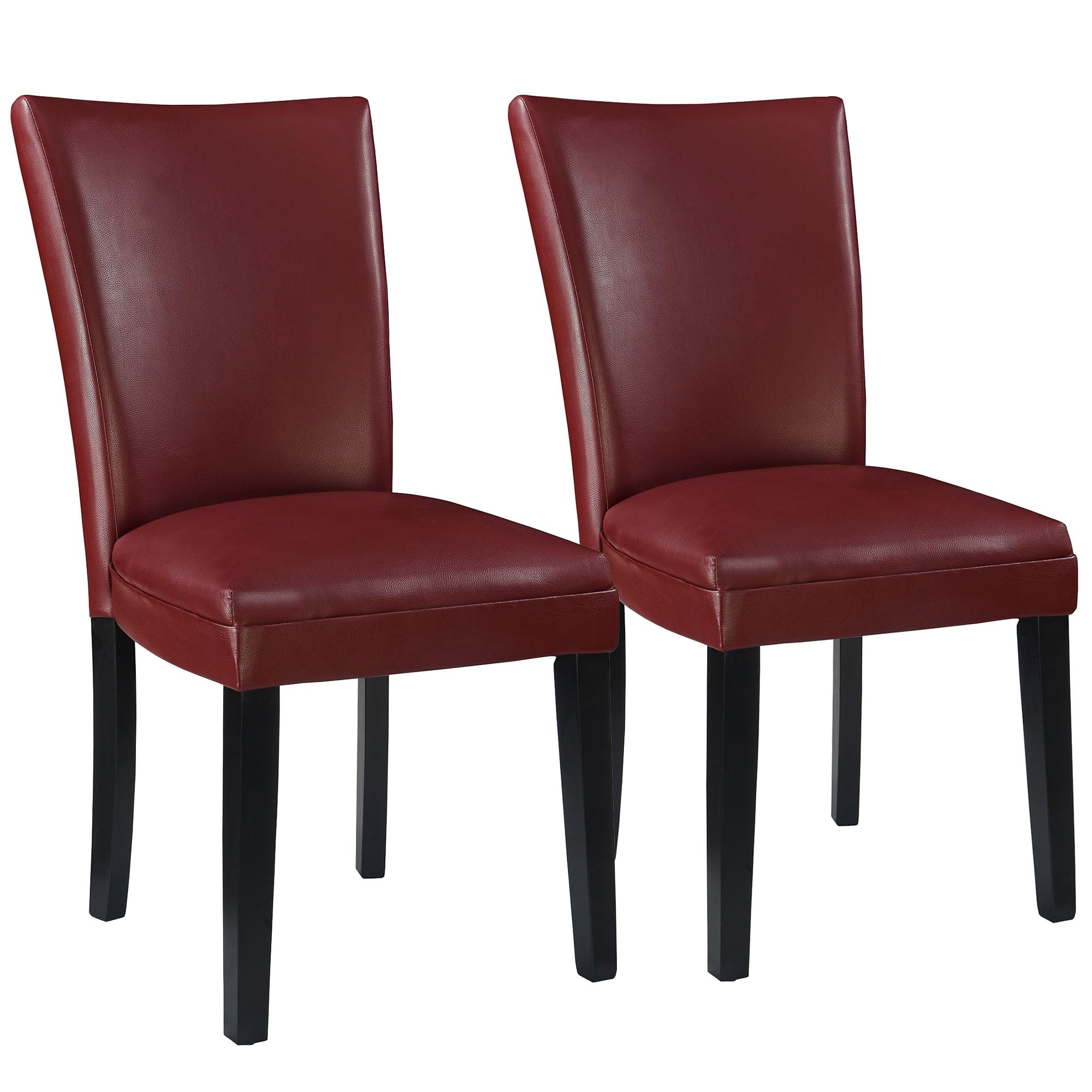 MODERION Solid Wood Dining Chairs Set of 2 - High Back Upholstered Kitchen Chairs 300 lbs Weight Capacity, Easy Assembly for Dining Room, Home Office - Classic Modern Style (Red CY1331RD) - Perfect for Family Dinners, Kitchen Islands and Home Workspaces