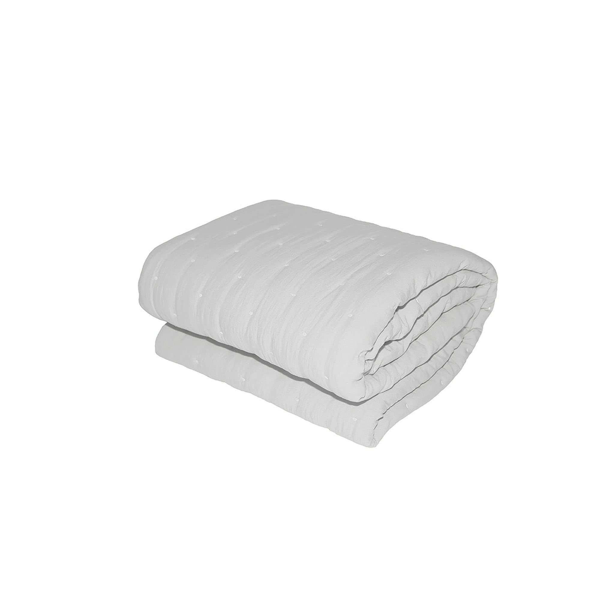 Light Grey Microfiber Double Summer Quilt 98x98 Inches - Soft & Breathable Bedding for Hot Weather, Perfect for Bedroom, Guest Room or Vacation Home