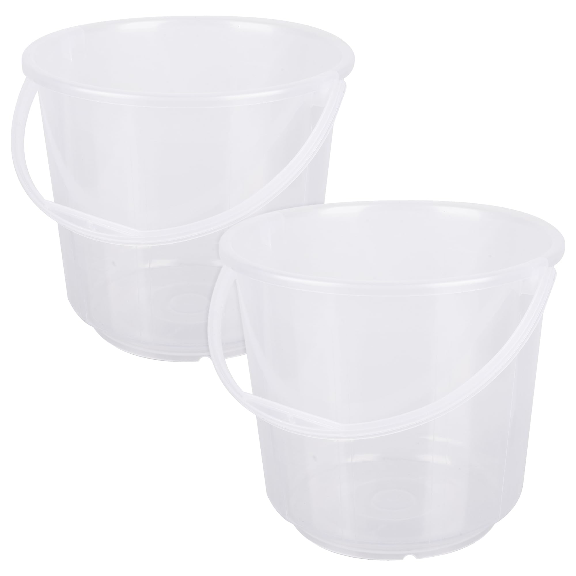 Kuber Industries 7L Transparent Plastic Bucket - Multipurpose Mop Bucket, Storage Container & Water Storage Solution (Pack of 2) - Ideal for Home Cleaning, Gardening & DIY Projects