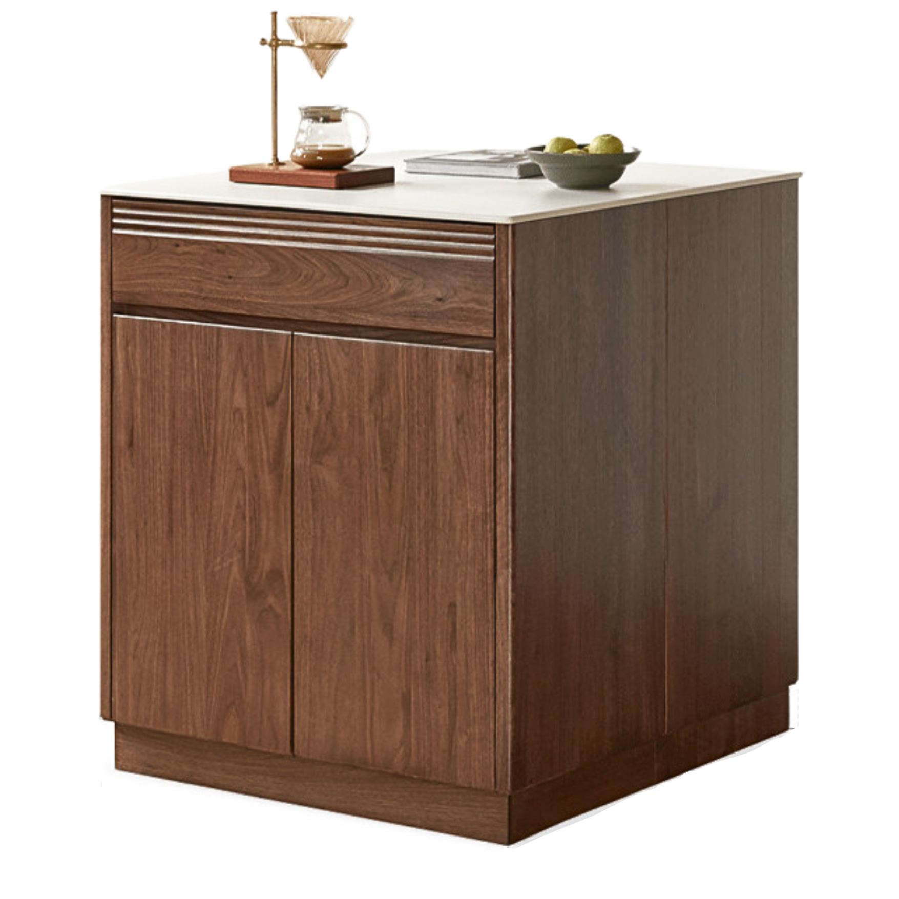 Luxury Black Walnut and Oak Solid Wood Sideboard - Elegant Kitchen Island Buffet for Dining Room & Home Decor