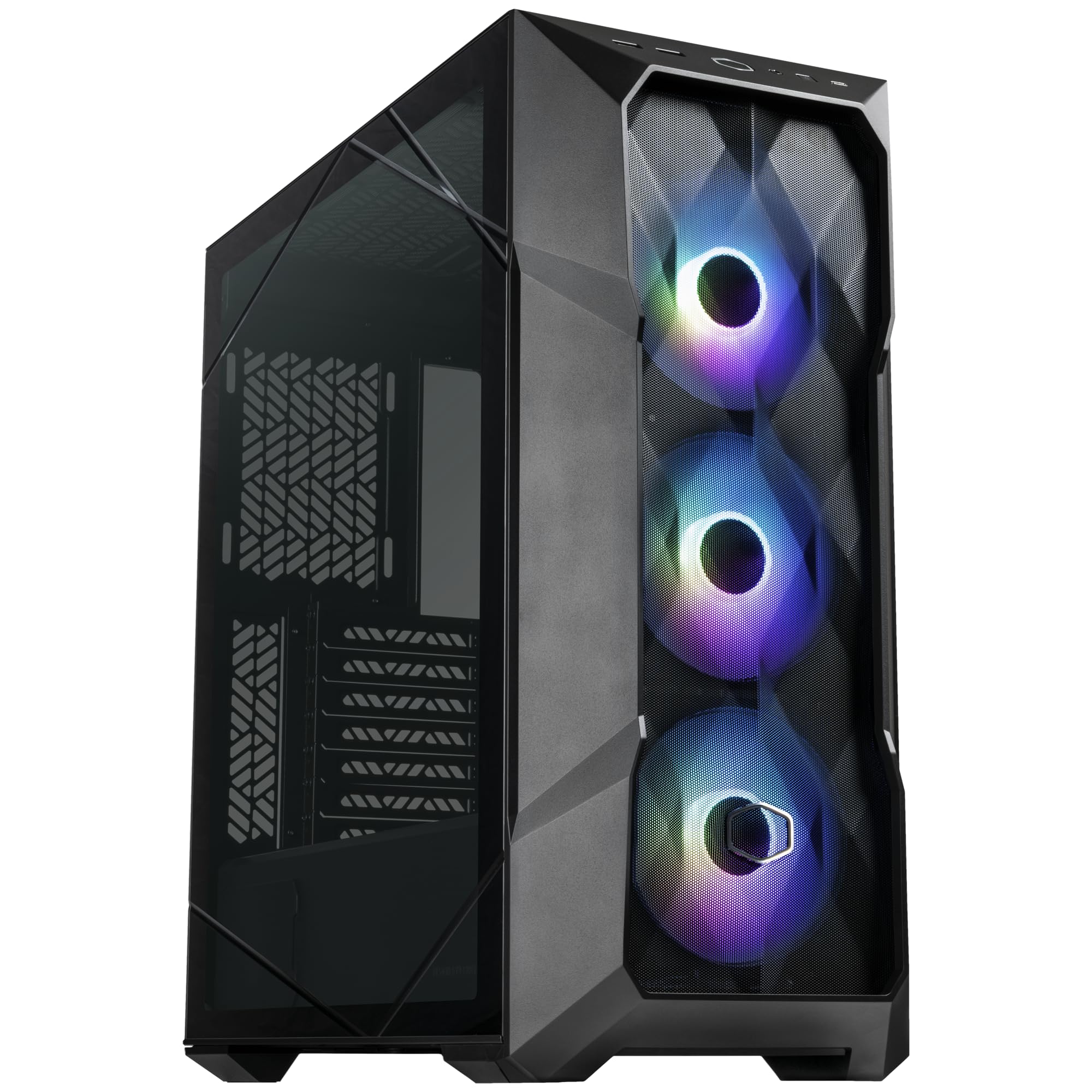 Cooler Master TD500 Mesh V2 ATX Mid-Tower PC Case - High Airflow Design, Polygonal Mesh Front Panel, Tempered Glass Side Panel, Removable Top Panel, 3X 120mm PWM ARGB Fans, USB 3.2 Gen 2 Type-C - Ideal for Gaming PC Builds & High-Performance Systems (TD500V2-KGNN-S00)