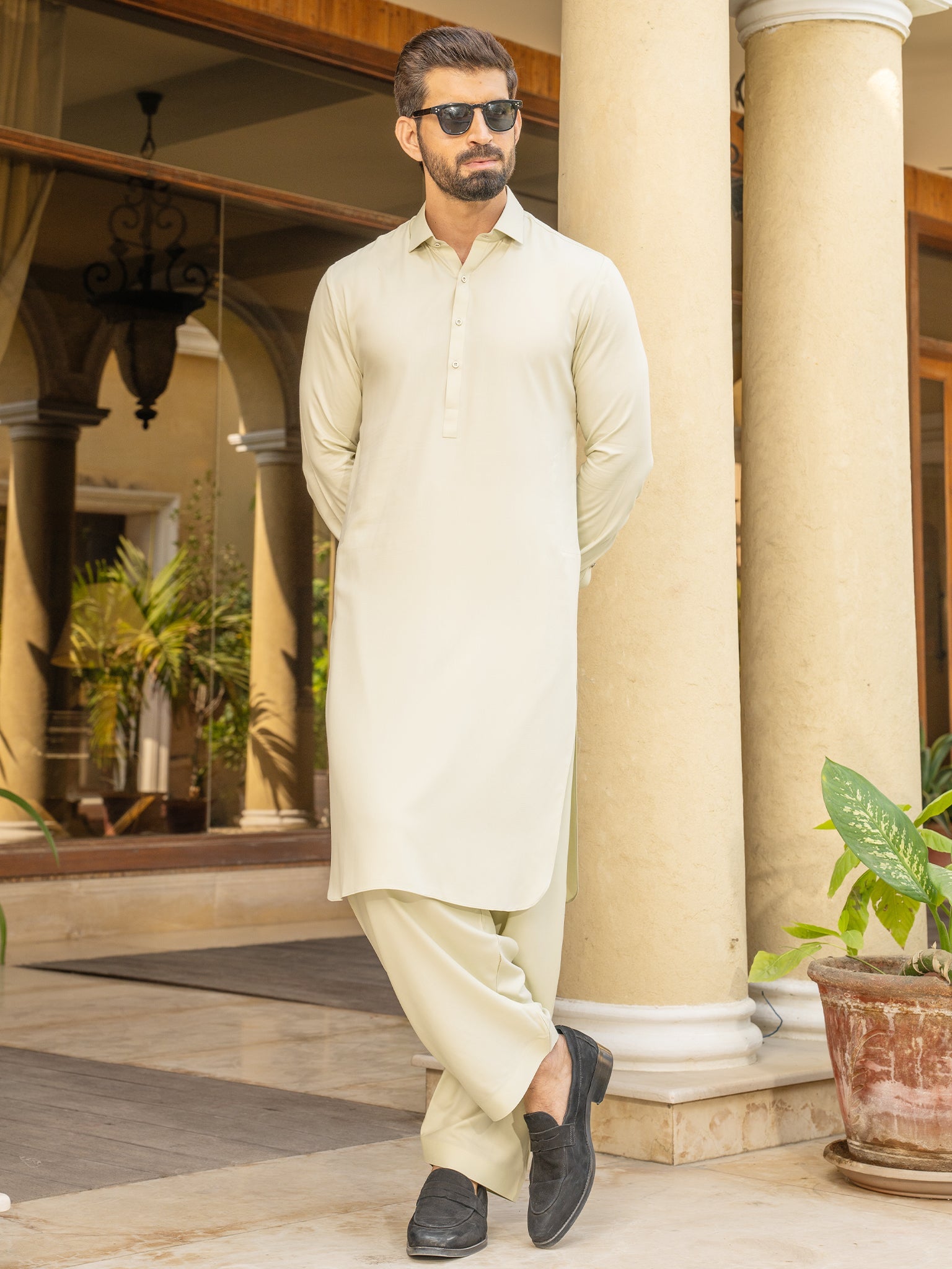 Blended Burberry Garden Glade Shalwar Kameez by J. Junaid Jamshed - Elegant Pakistani Traditional Outfit for Women, Perfect for Weddings, Parties & Festive Occasions