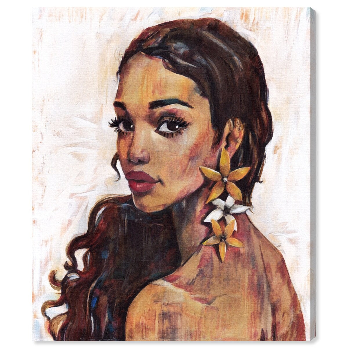 Elegant White Floral Canvas Wall Art Print - Traditional Flower Painting for Bedroom Decor | Perfect for Living Room, Nursery & Home Office
