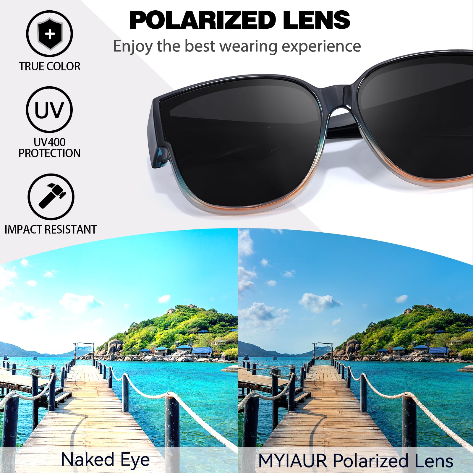 Myiaur Polarized Fit Over Sunglasses for Women - UV400 Protection for Outdoor Activities