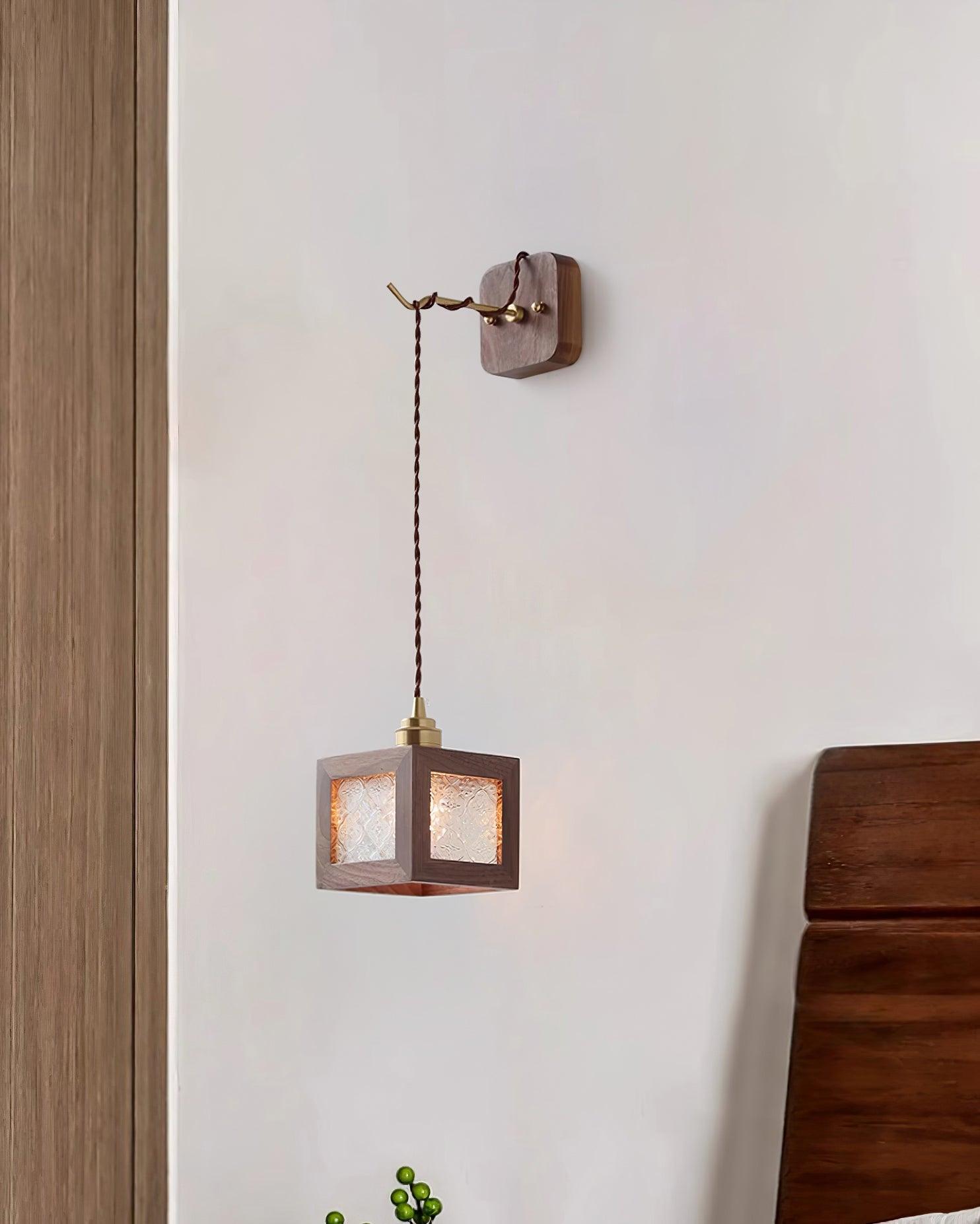 Matilda Wood Wall Lamp - Handcrafted Wooden Sconce Light Fixture for Bedroom, Living Room & Hallway - Rustic Home Decor Lighting