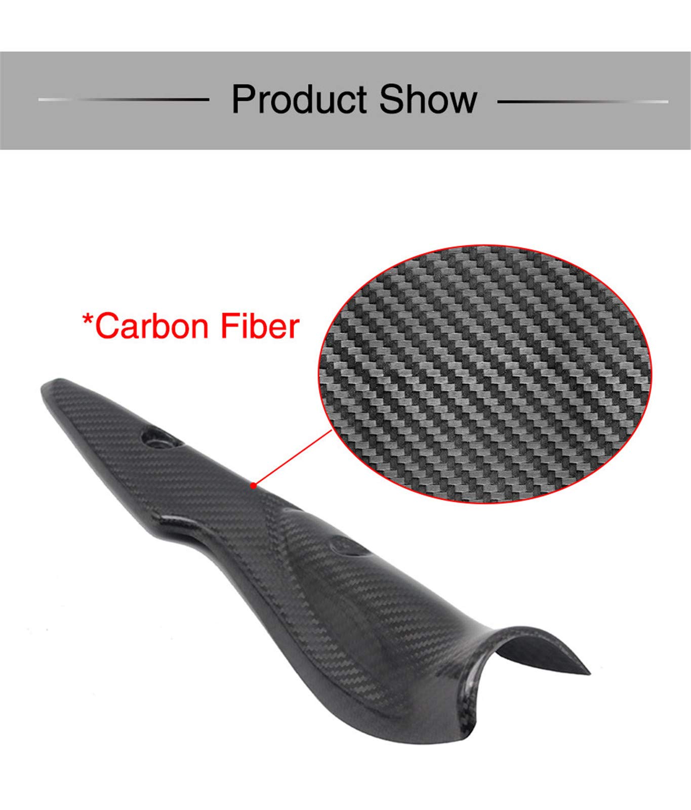 Carbon Fiber Motorcycle Exhaust Heat Shield Protector - Universal Fit for Kawasaki Z900 (2017-2020 Models) | High-Temp Insulation Cover | Perfect for Street Riding & Performance Upgrades