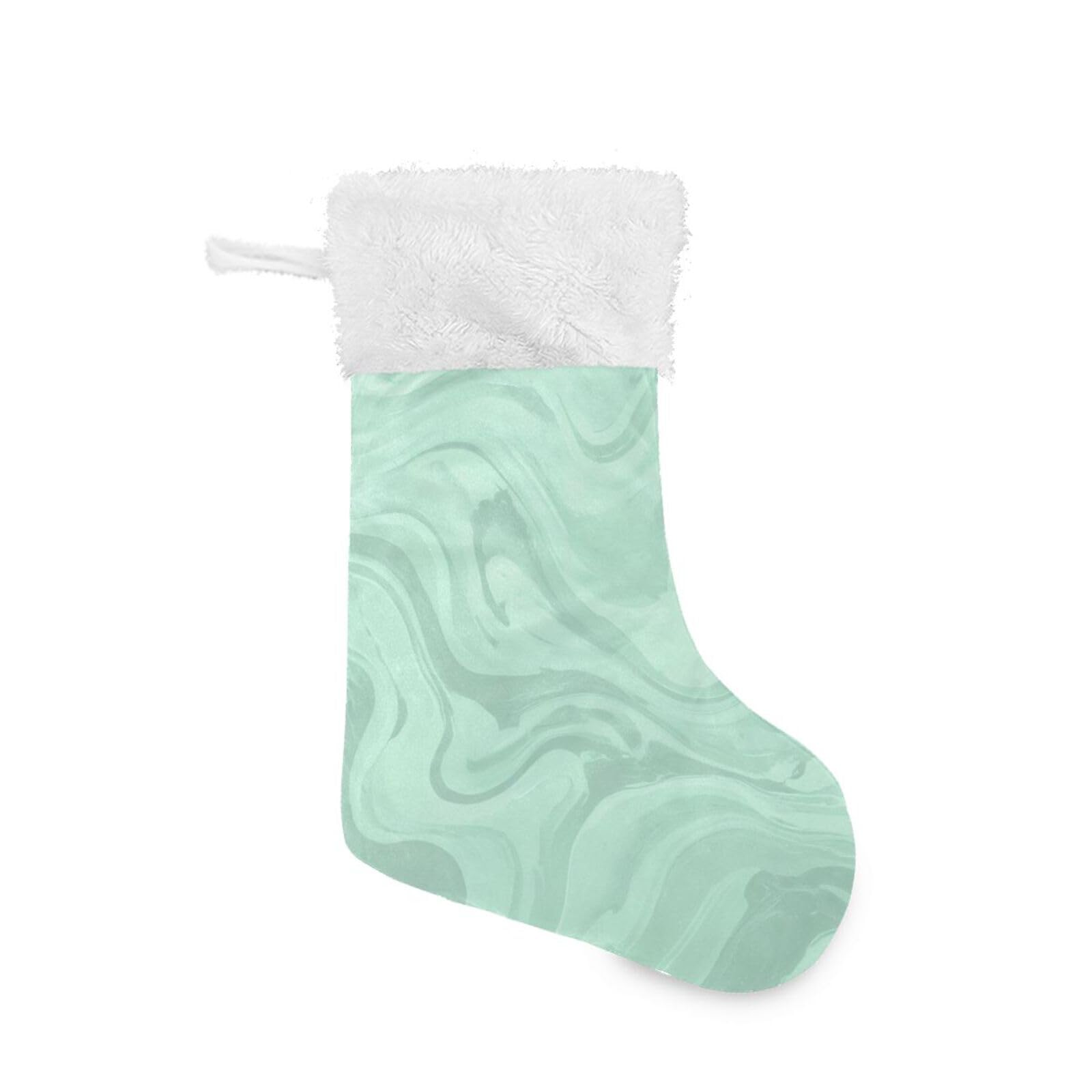 2 Pack Christmas Stocking - Abstract Marble Mint Green Xmas Stockings for Fireplace Decor, 17.7 Inch Holiday Hanging Ornaments | Perfect for Christmas Tree, Mantel Decorations & Festive Gift Giving